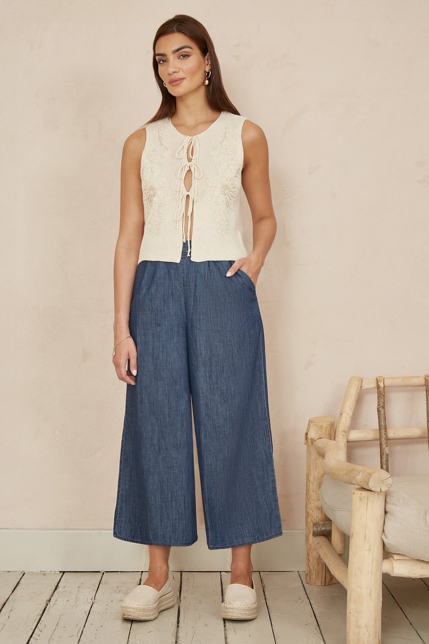 Blue Chambray Denim Culottes