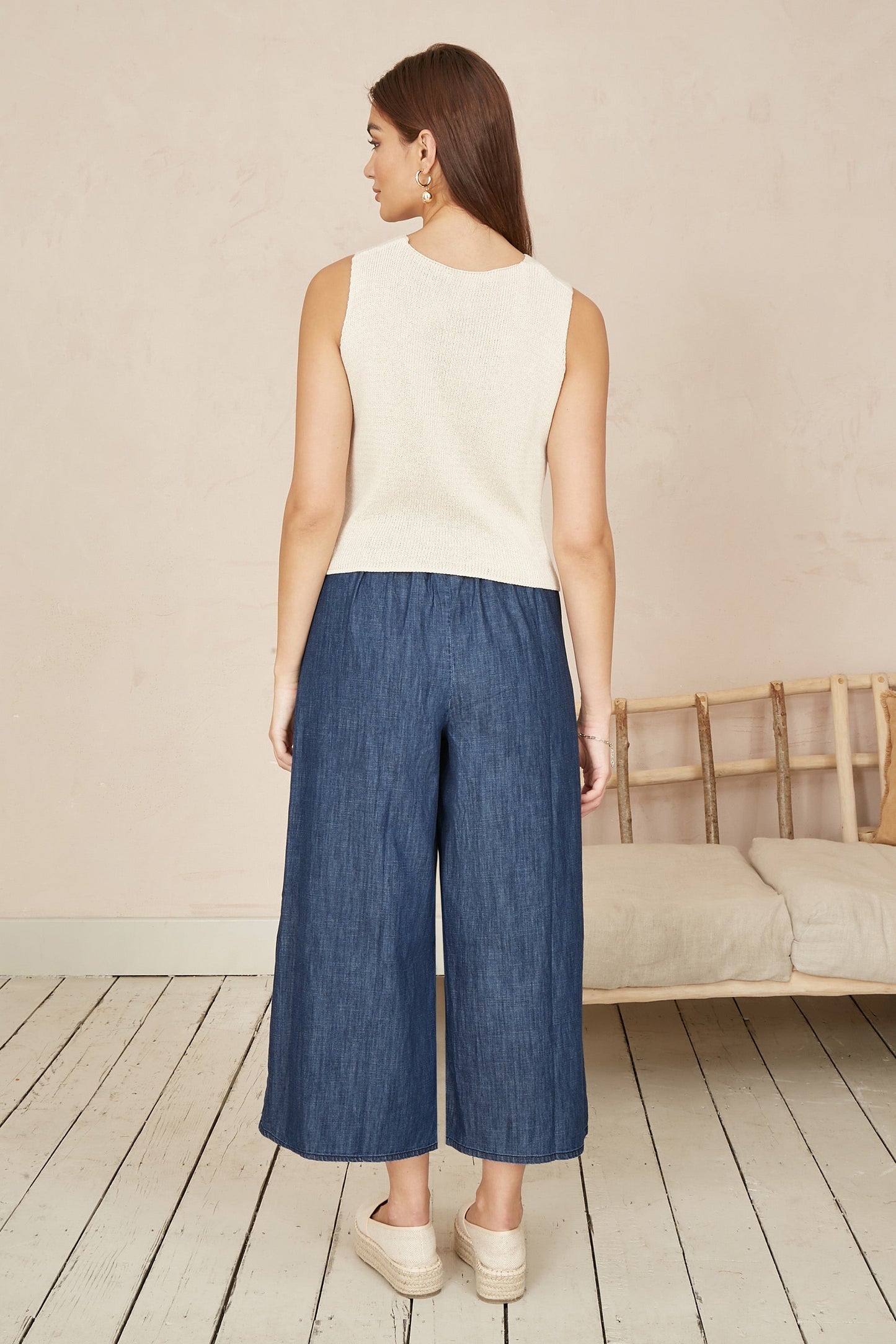 Blue Chambray Denim Culottes