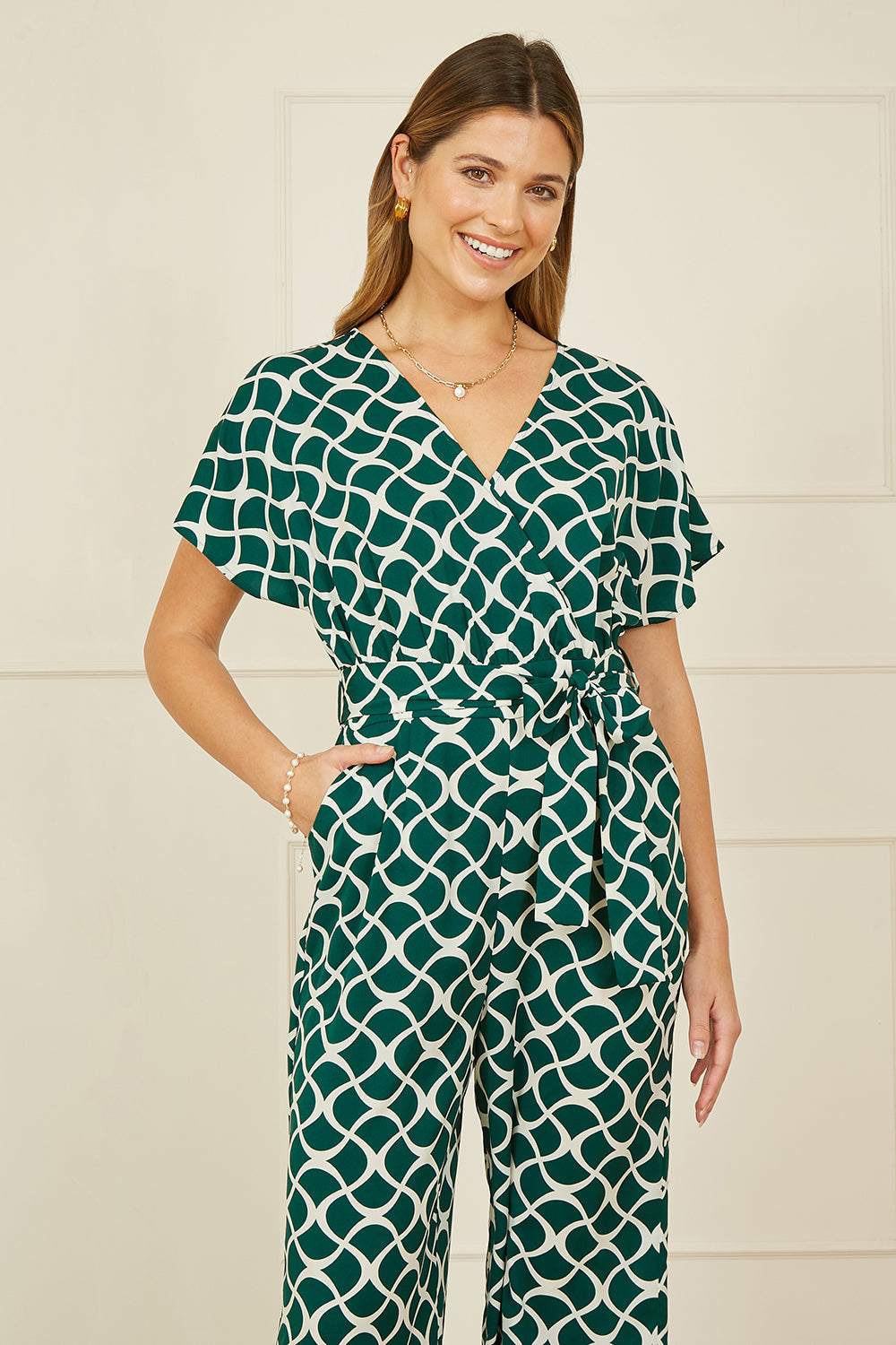 Green Wrap Jumpsuit