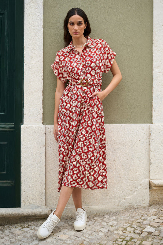 Red Shirt Dress