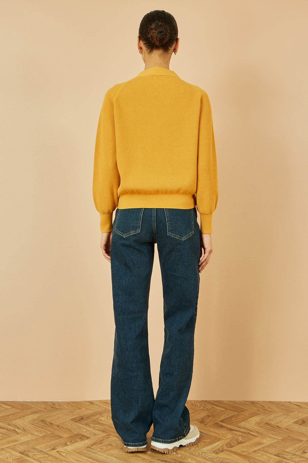 Mustard Stitch Detail Cardigan