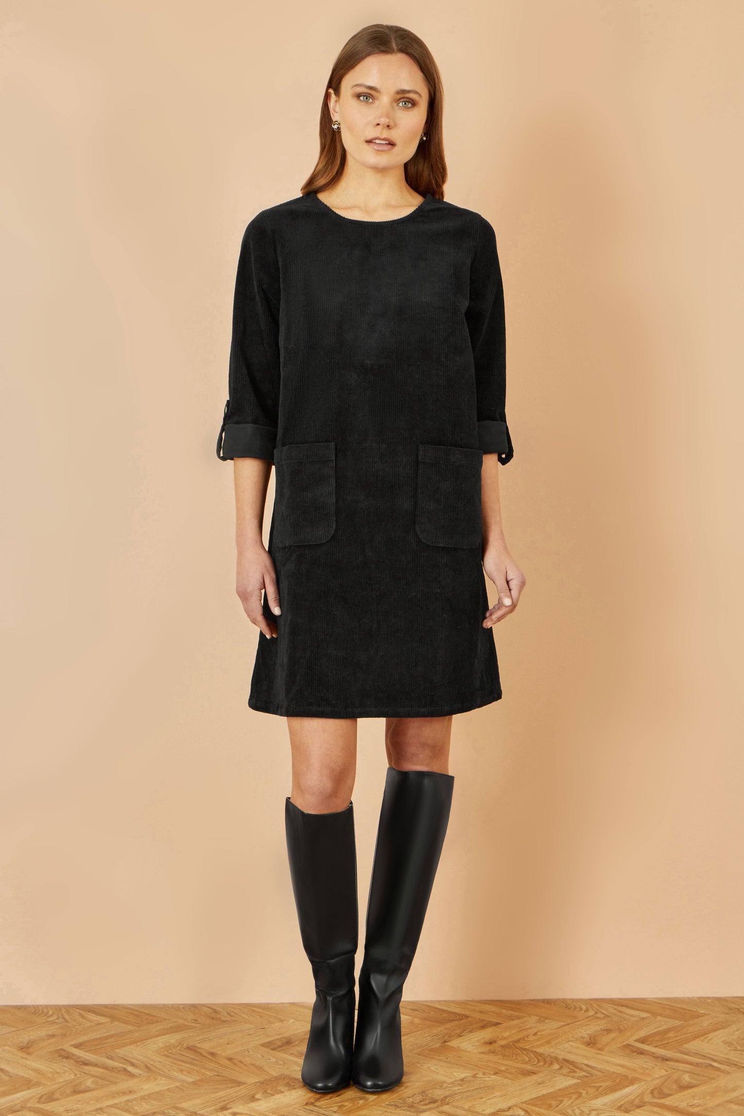 Black Cord Tunic Dress
