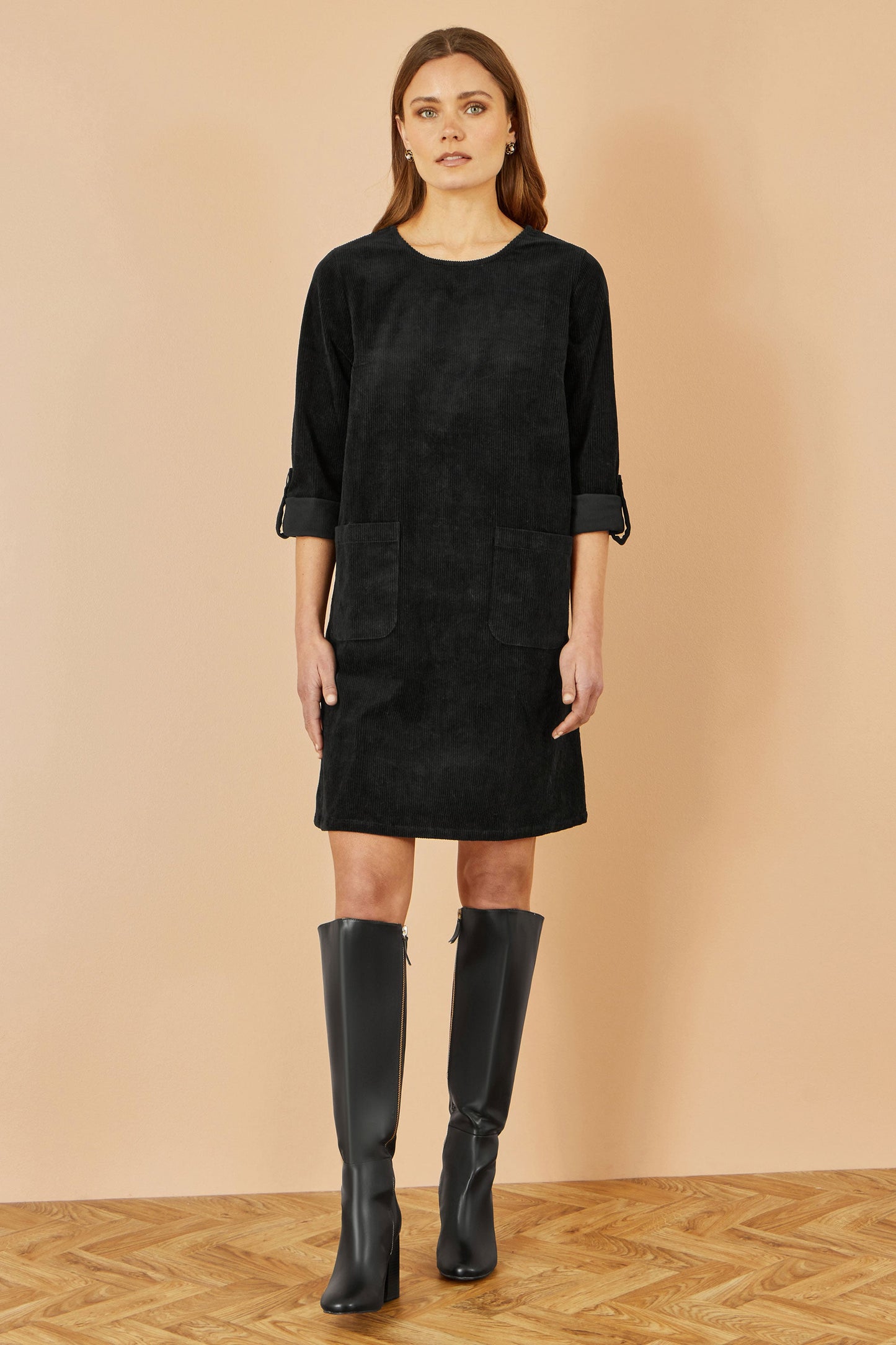 Black Cord Tunic Dress