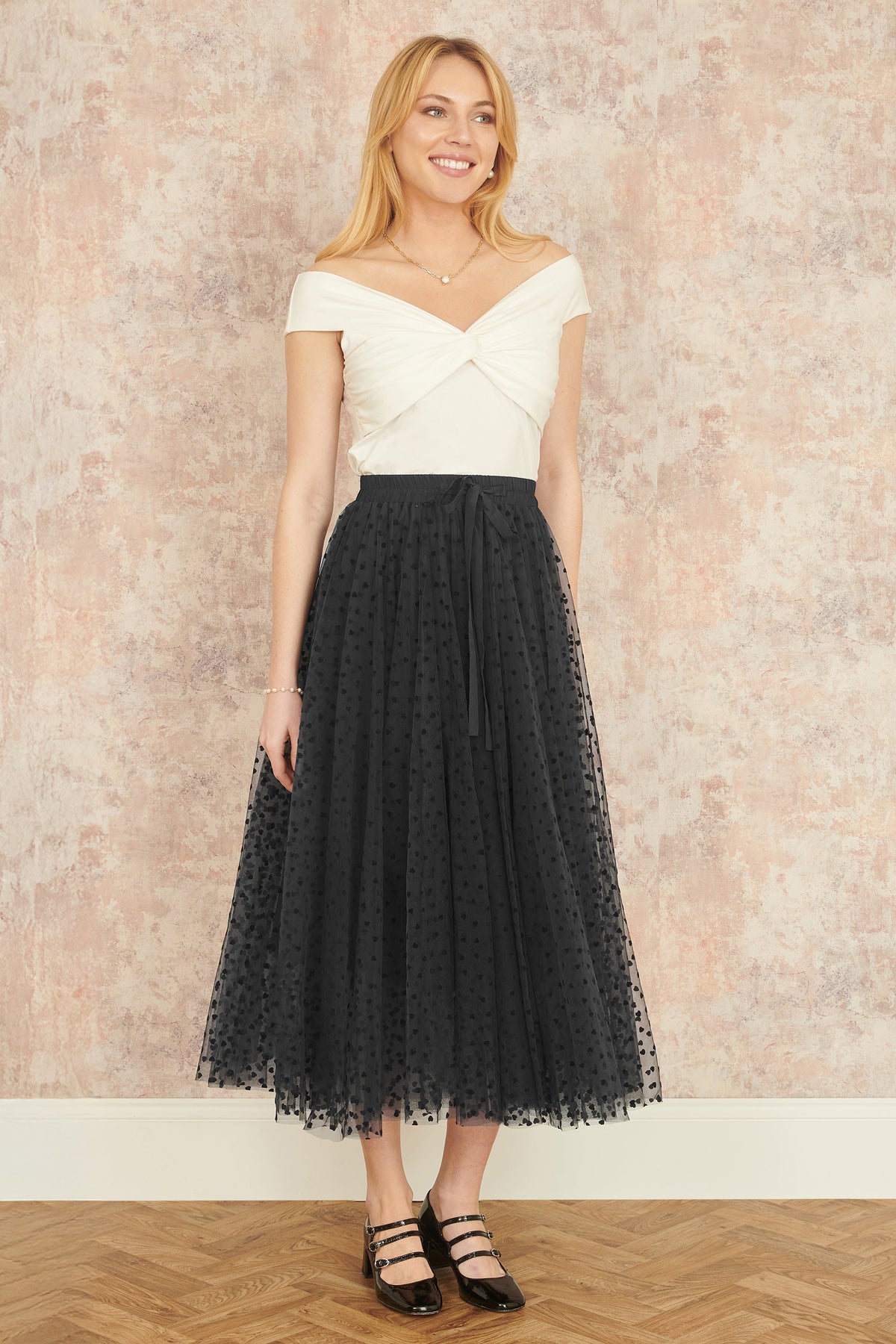 Black Heart Tulle Skirt