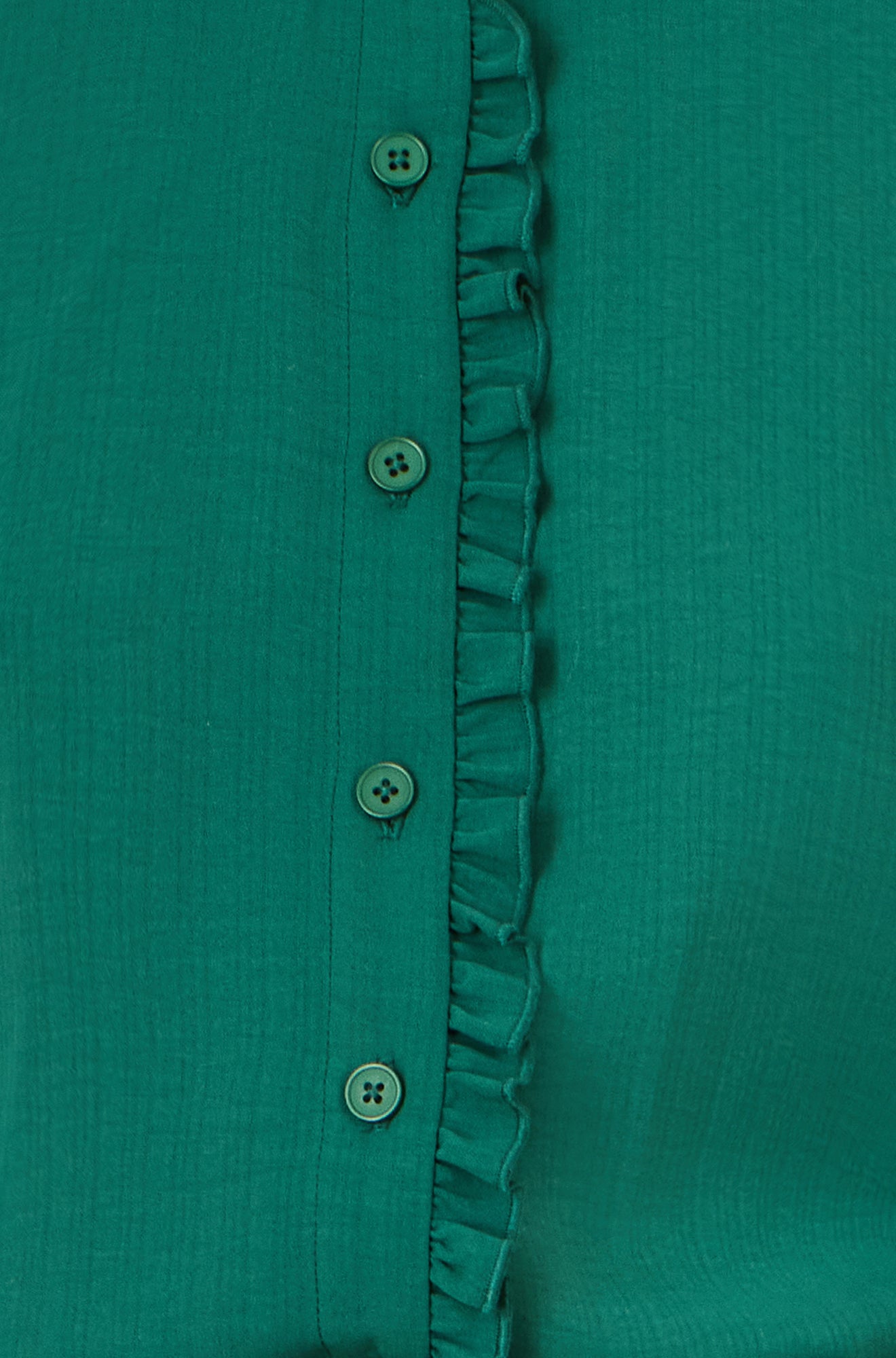 Green Frill High Neck Shirt - Sizes 8 to 18