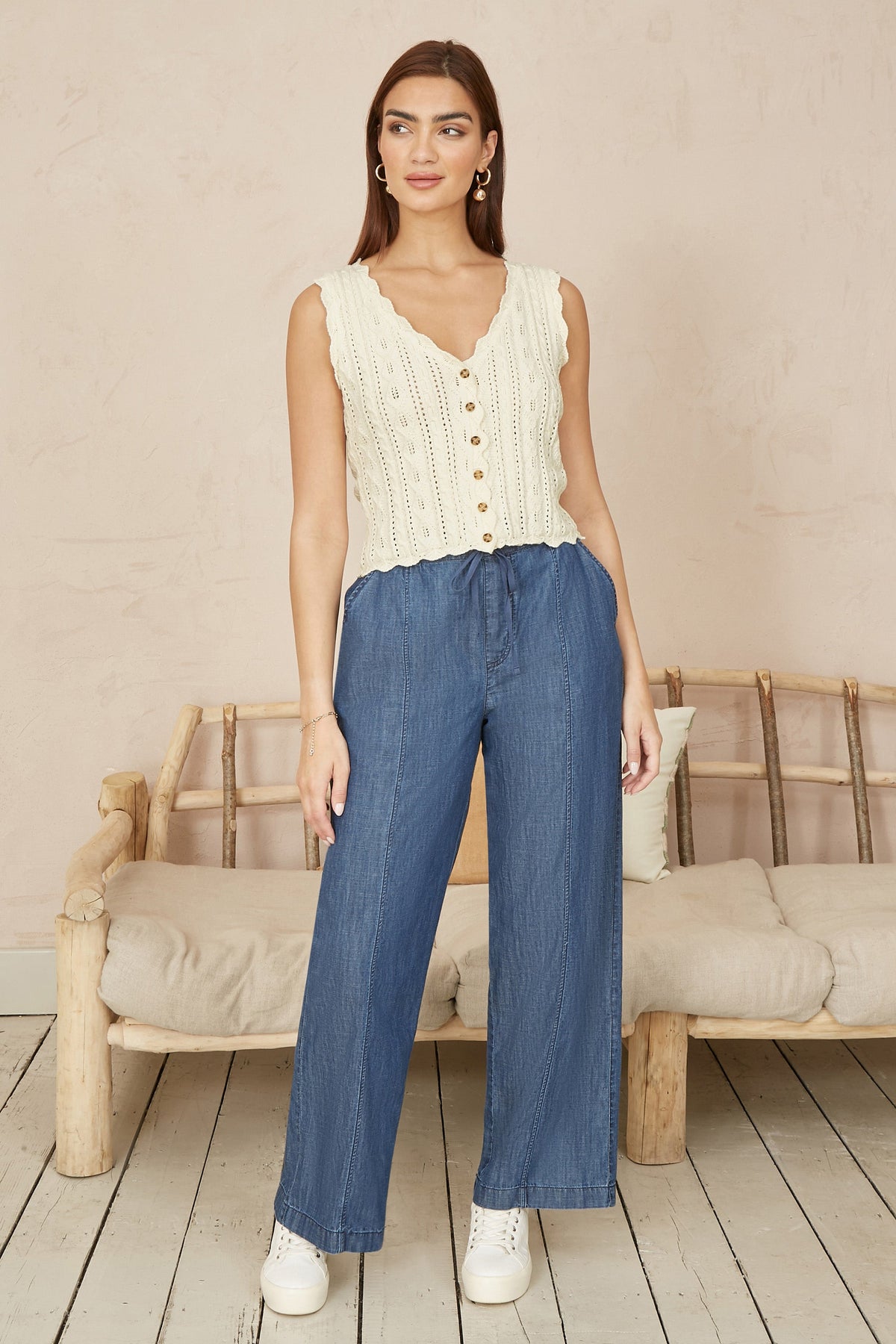 Beige Crochet Top