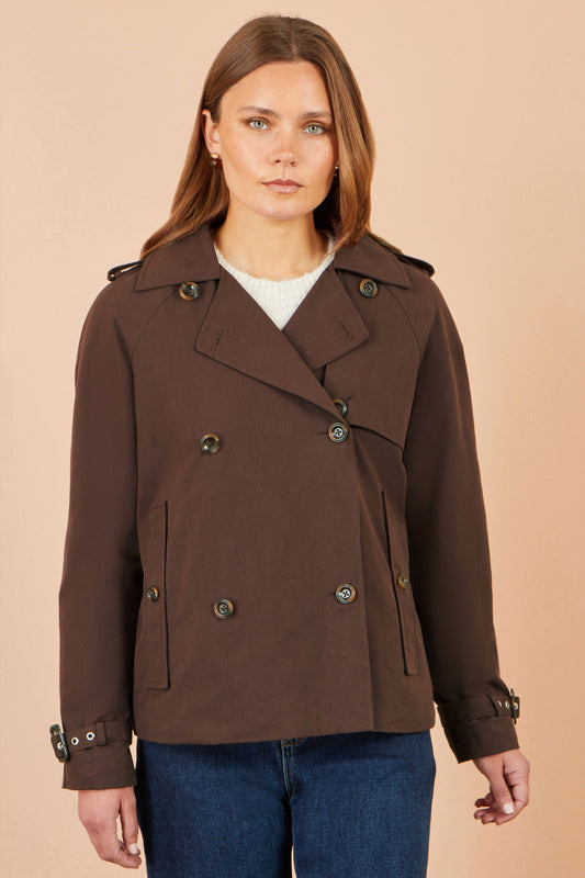 Brown Cropped Trench Coat