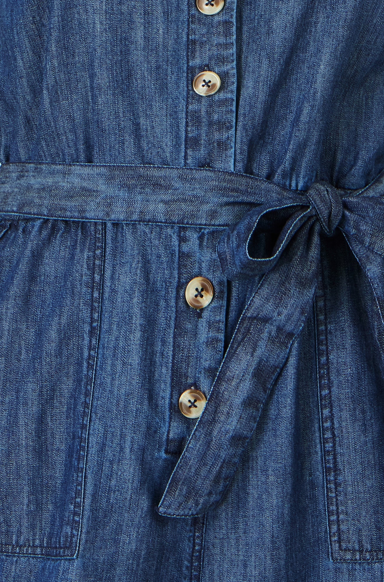 Chambray Button Through Jumpsuit