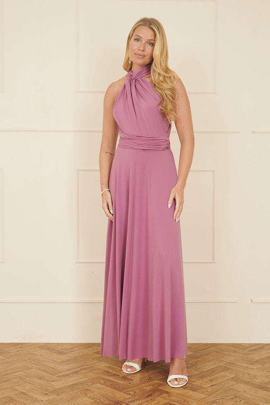 Pink Jersey Stretch Multiway Maxi Dress
