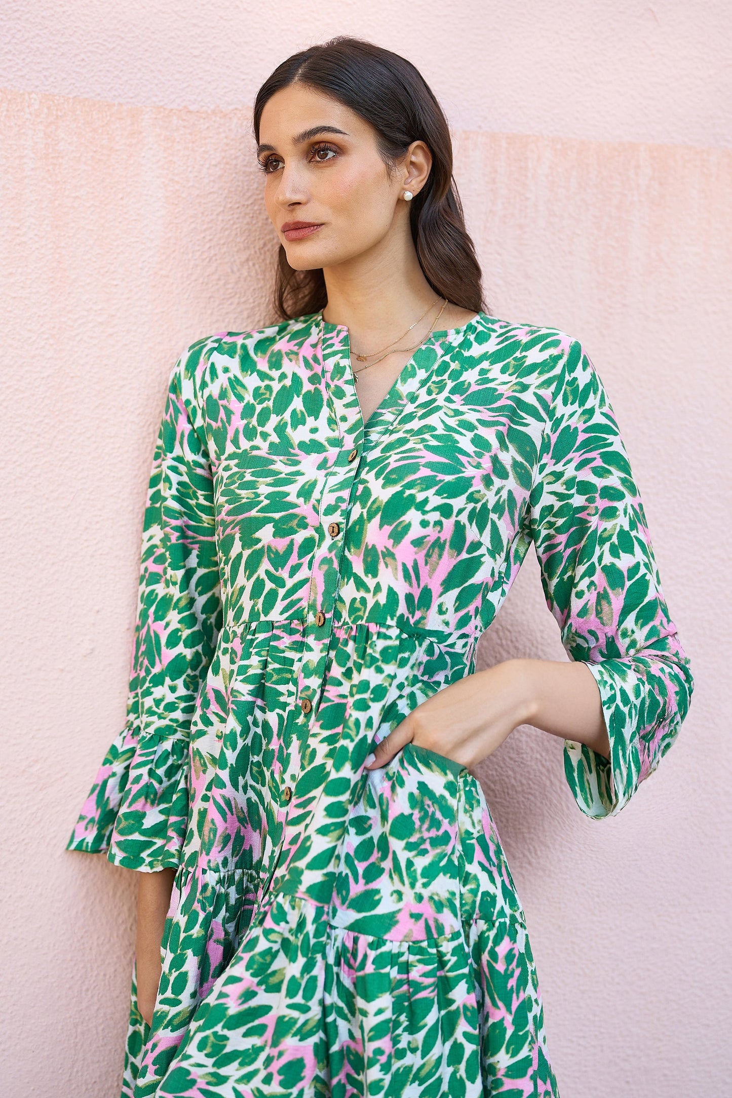 Green Leopard Print Tunic