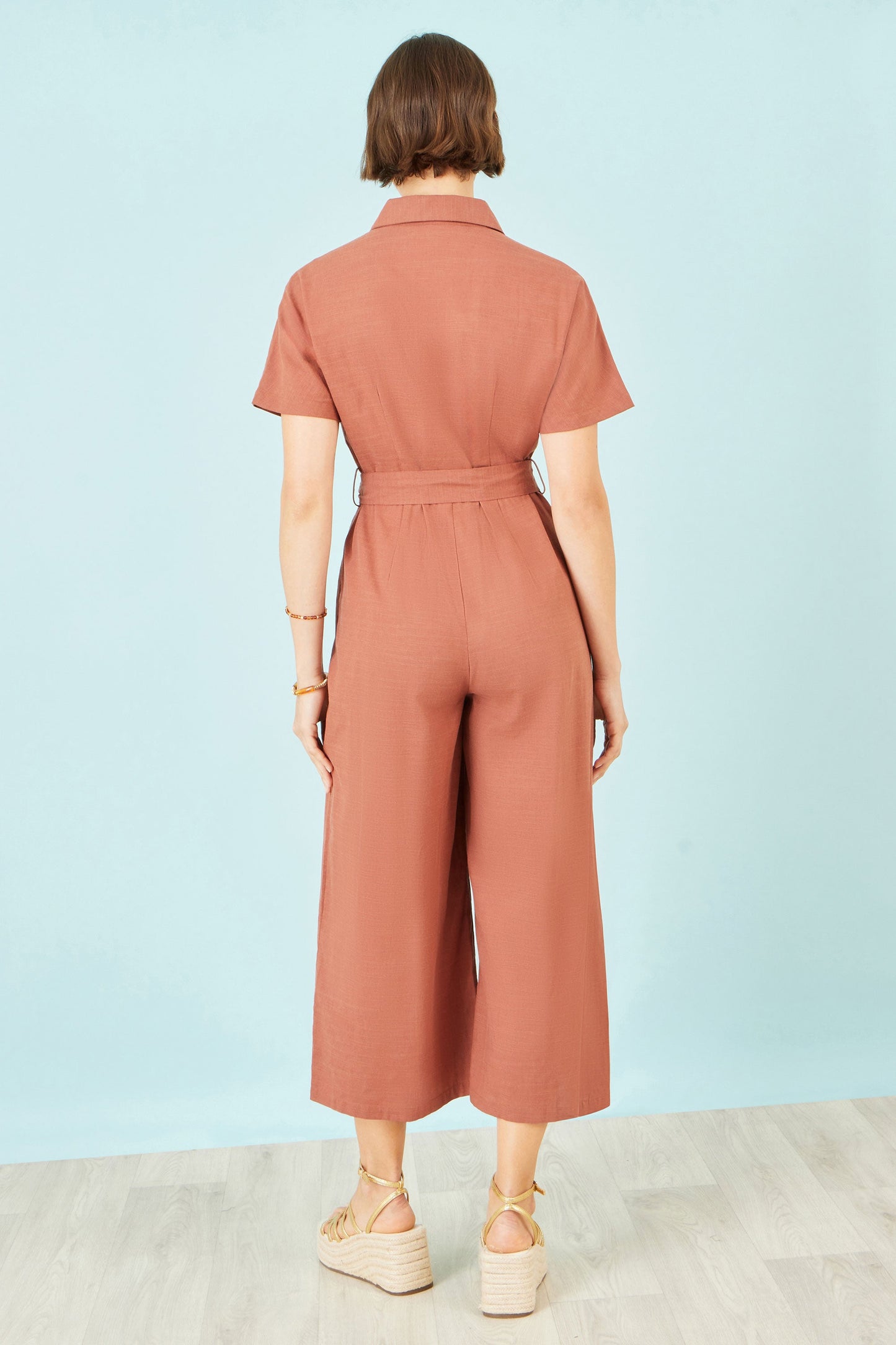 Brown Utility Relaxed Jumpsuit