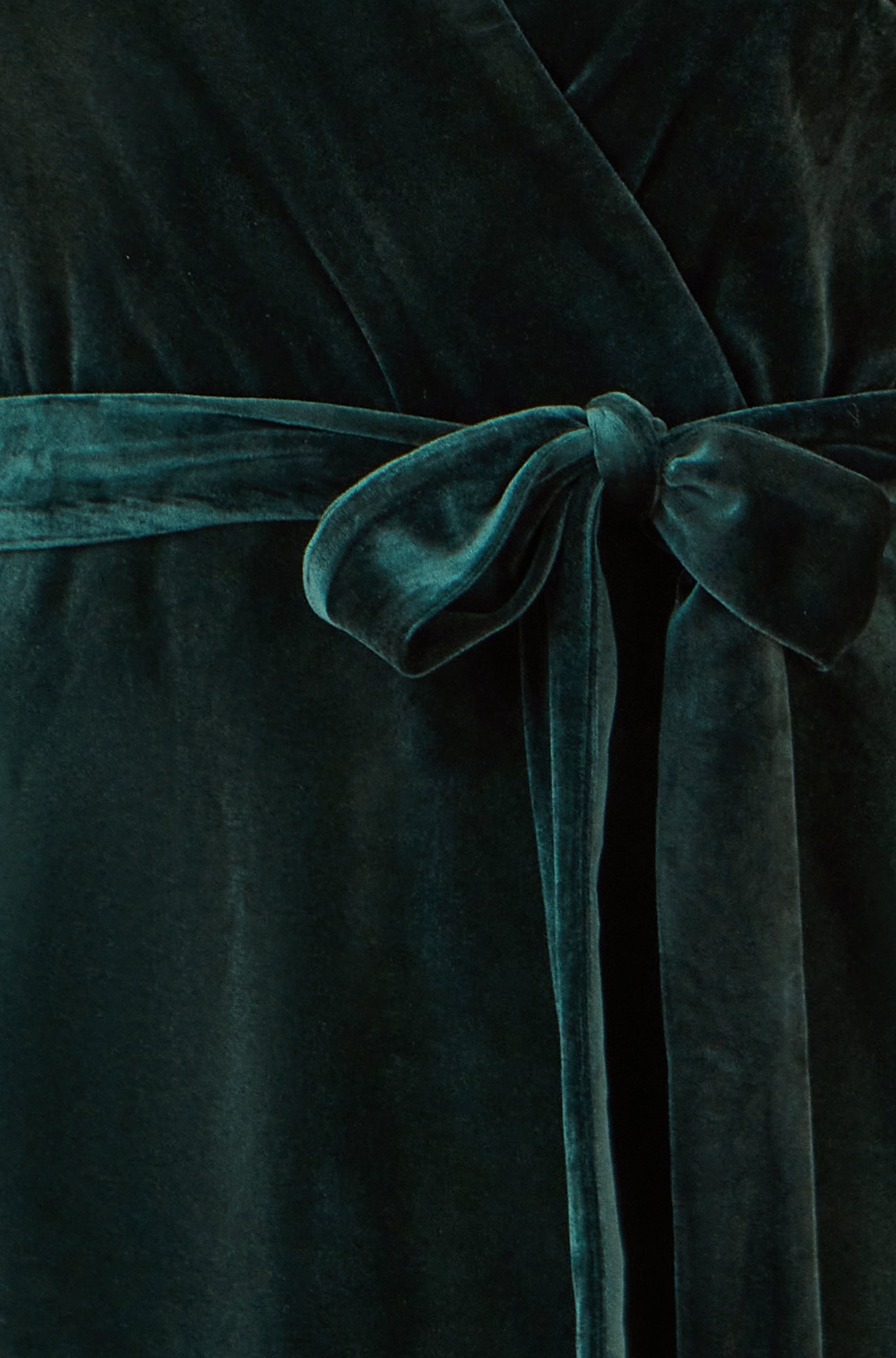 Green Velvet Wrap Dress With Sparkle Hem and Cuffs - Sizes 8 to 16