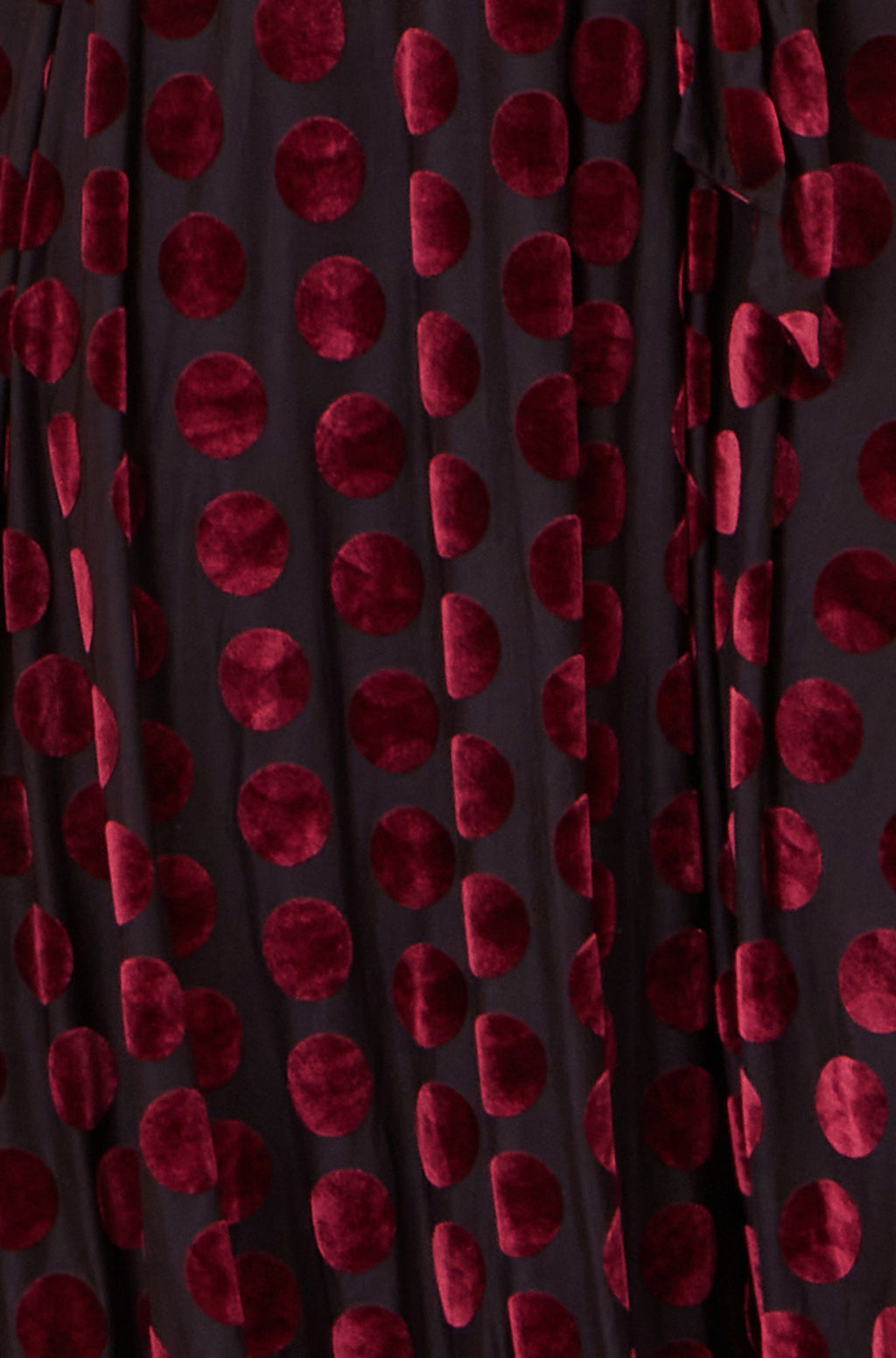 Burgundy Velour Spot Midi Dress - Size 8 to 16