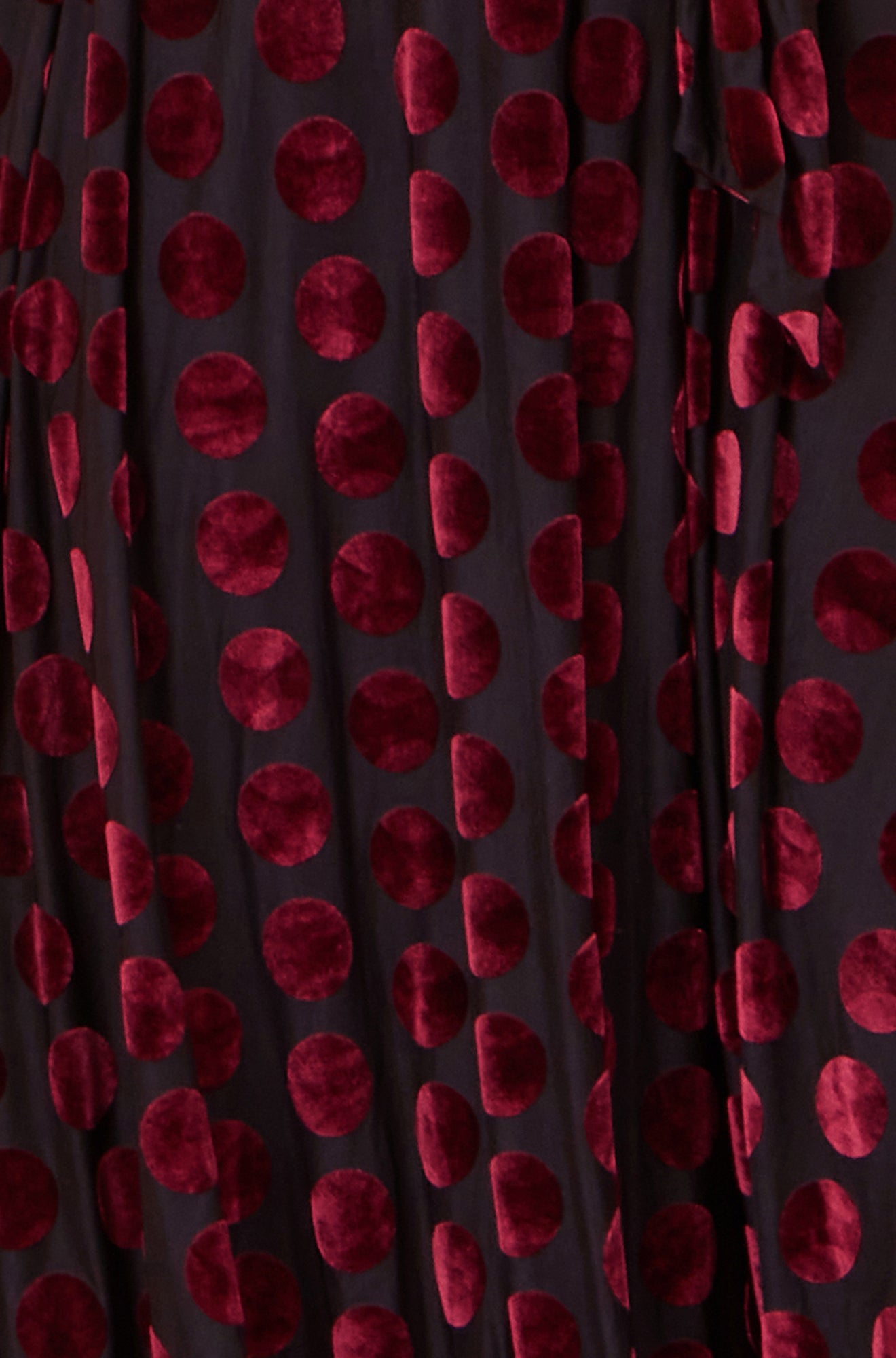 Burgundy Velour Spot Midi Dress - Size 8 to 16