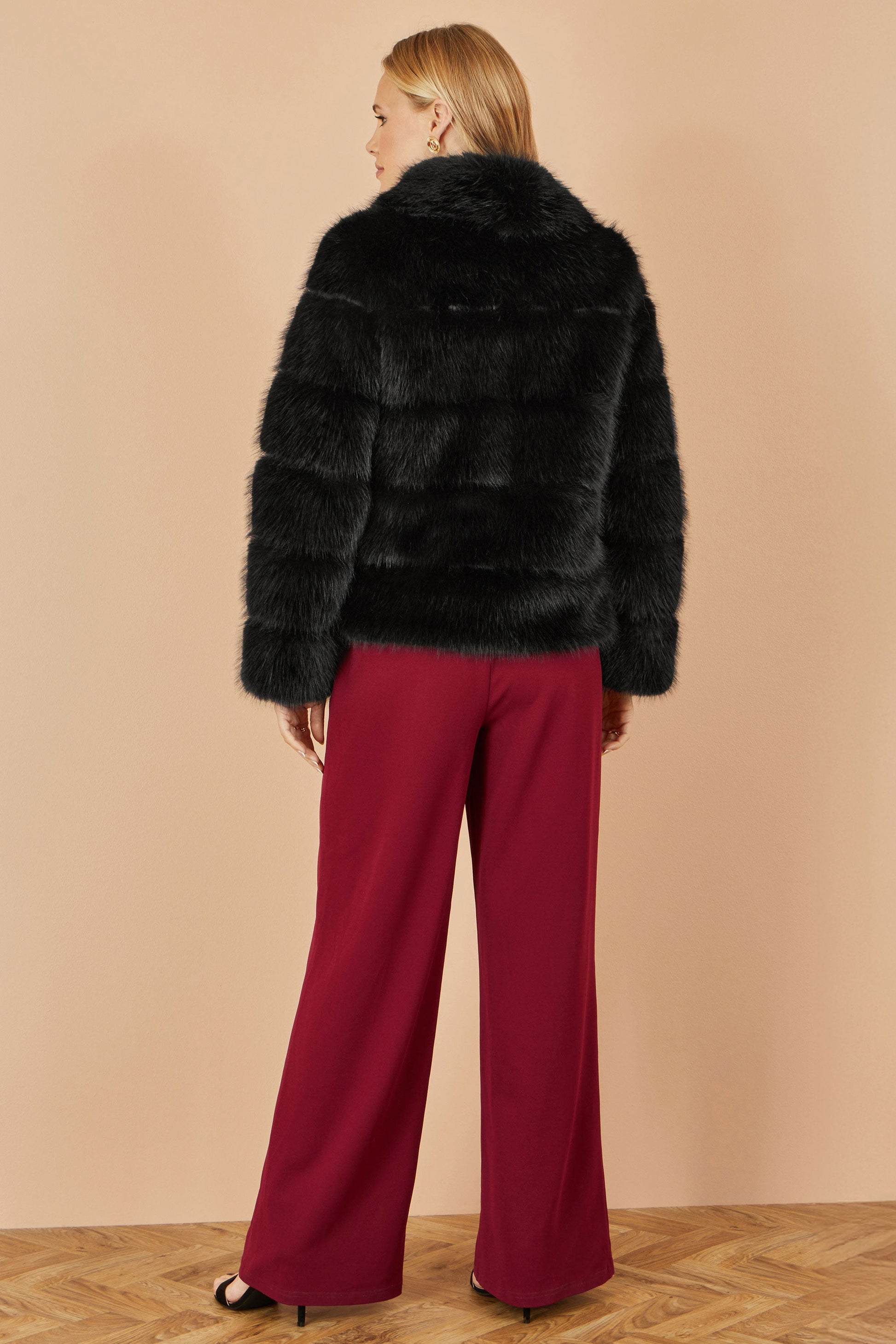 Black Luxe Faur Fur Coat - Sizes 8 to 16