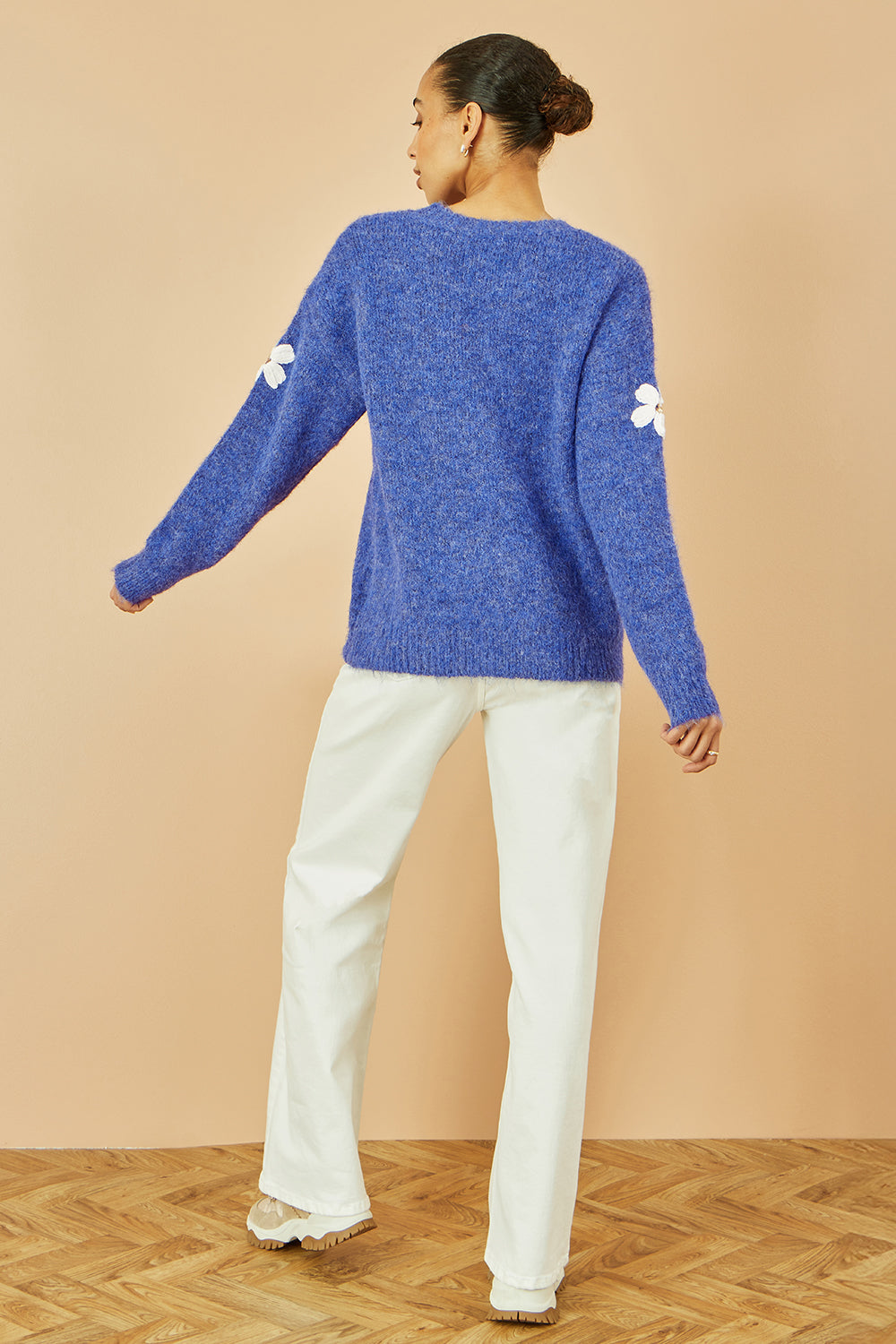 Blue Crochet Flower Jumper
