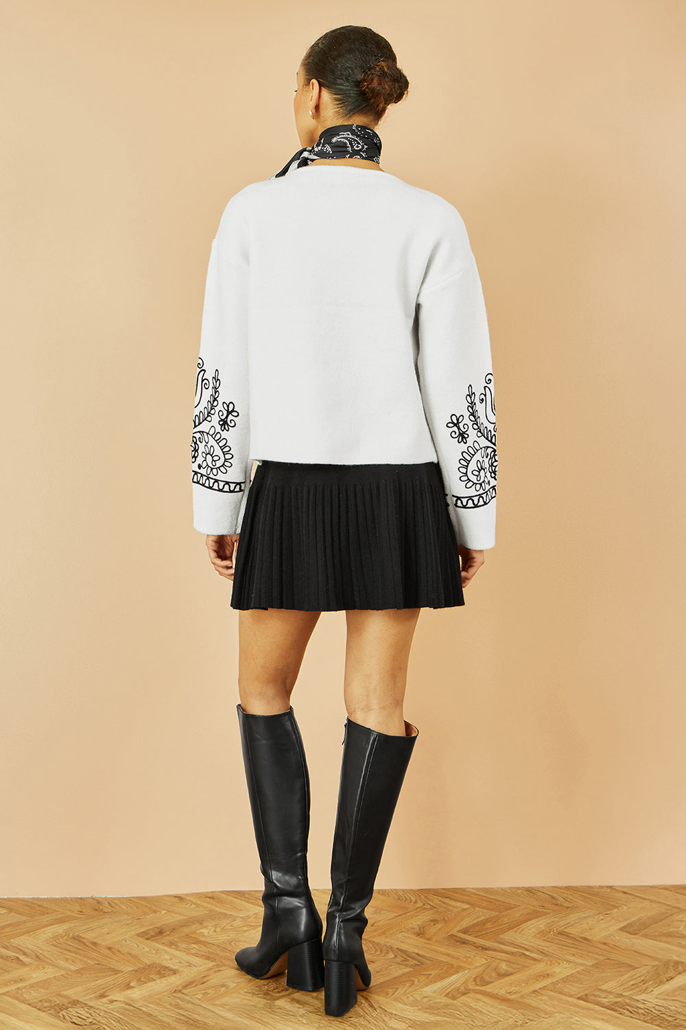 Black Pleated Mini Skirt