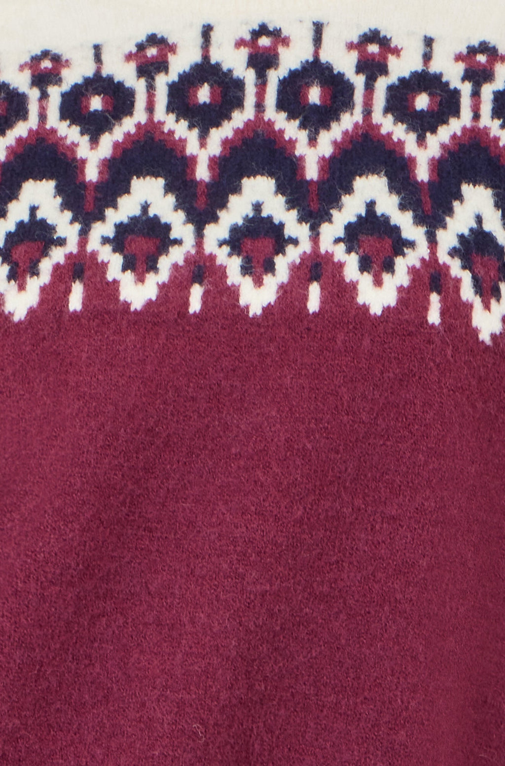 Burgundy Fair isle Relaxed Fit Knitted Jumper