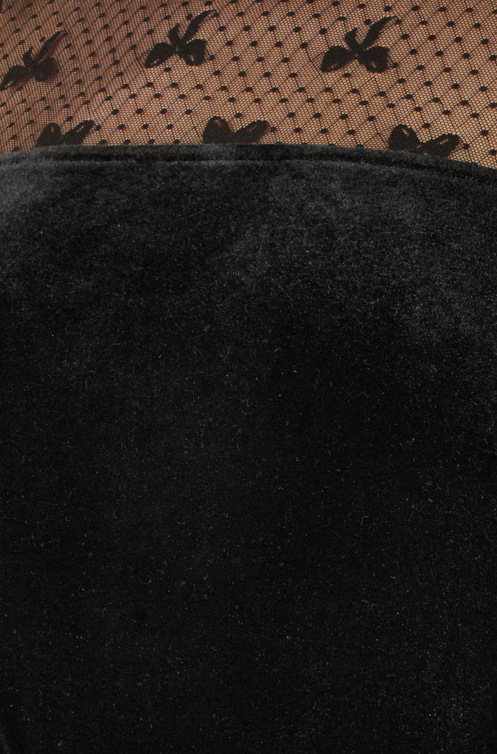 Black Velvet Skater Dress With Mesh Bow Sleeves - Sizes 8 to 16