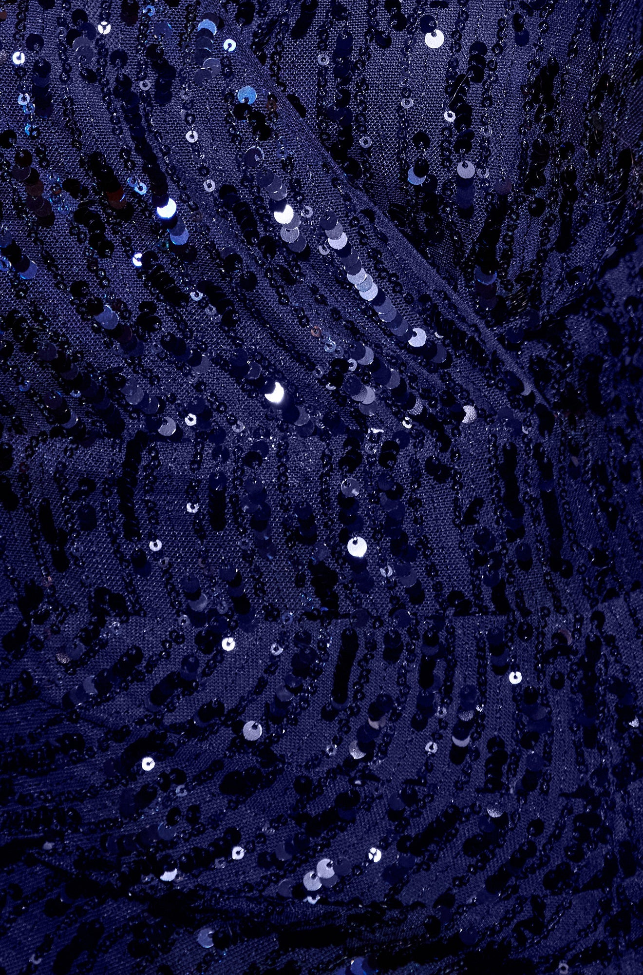 Navy Sequin Fitted Wrap Dress With Split Hem - Sizes 8 to 16