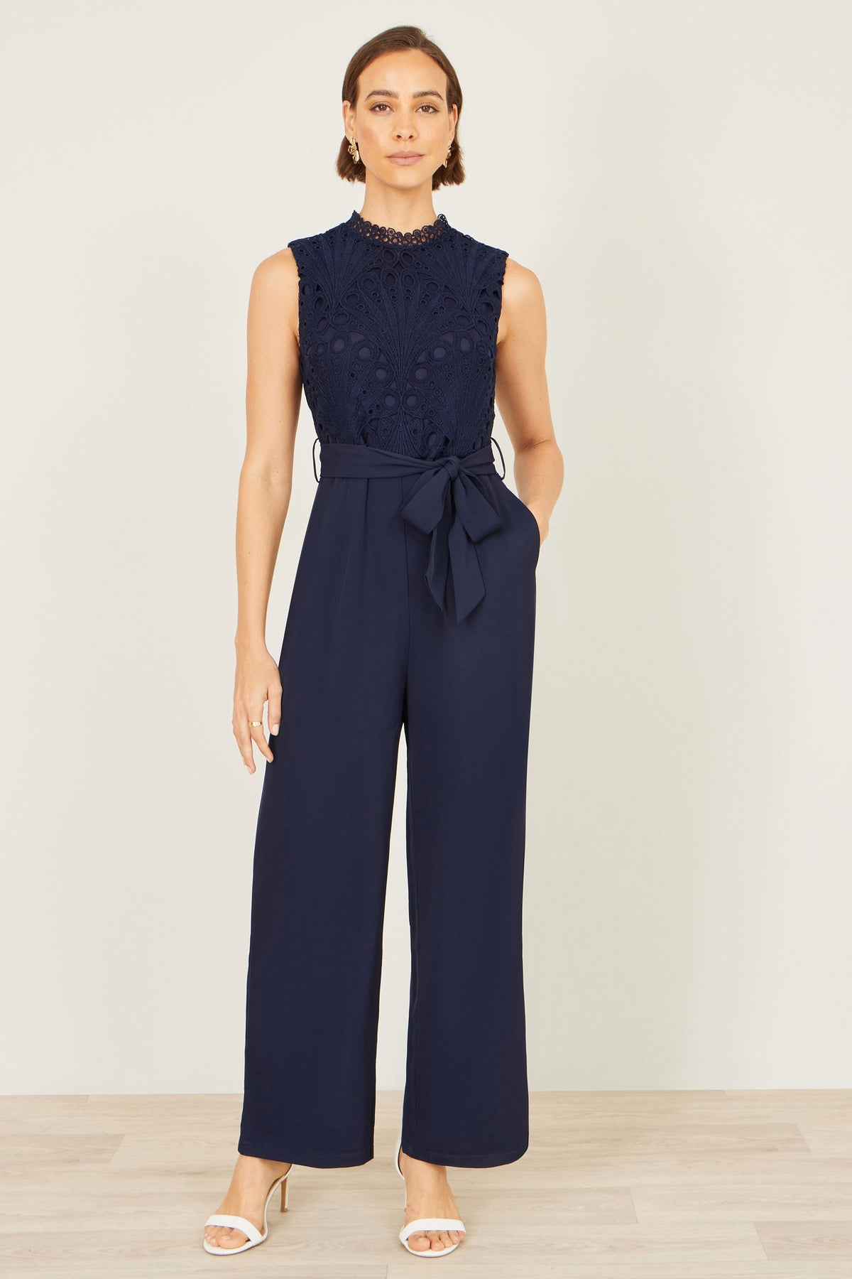 Navy Lace Jumpsuit