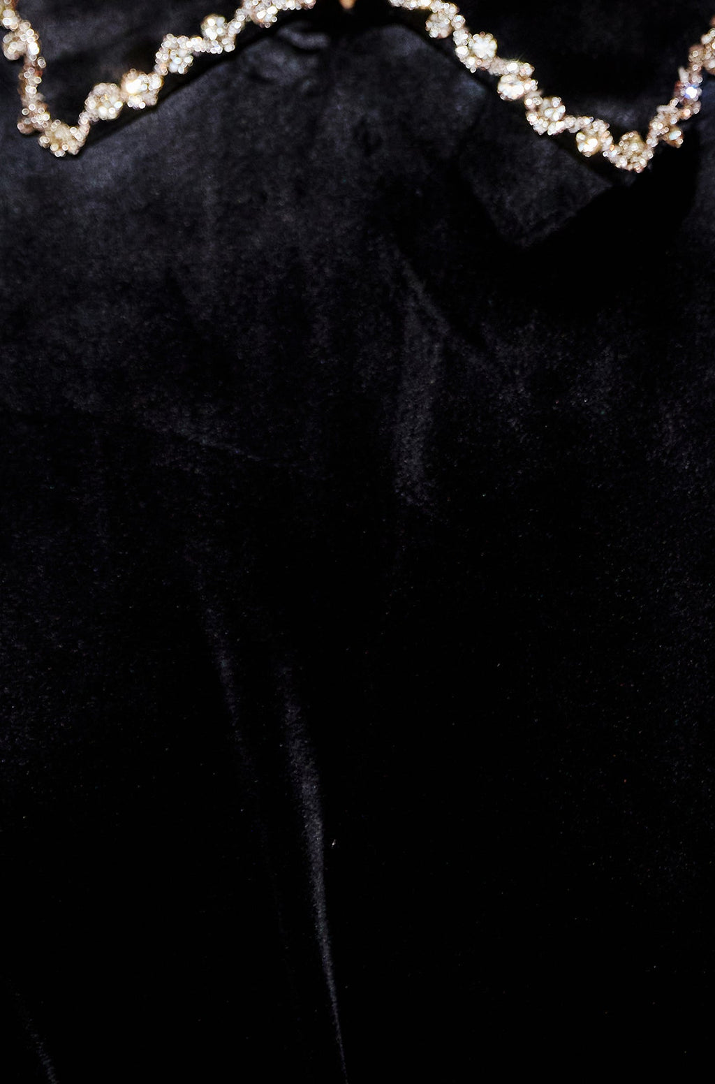 Black Velvet Tunic With Diamante Collar - Sizes 8 to 16