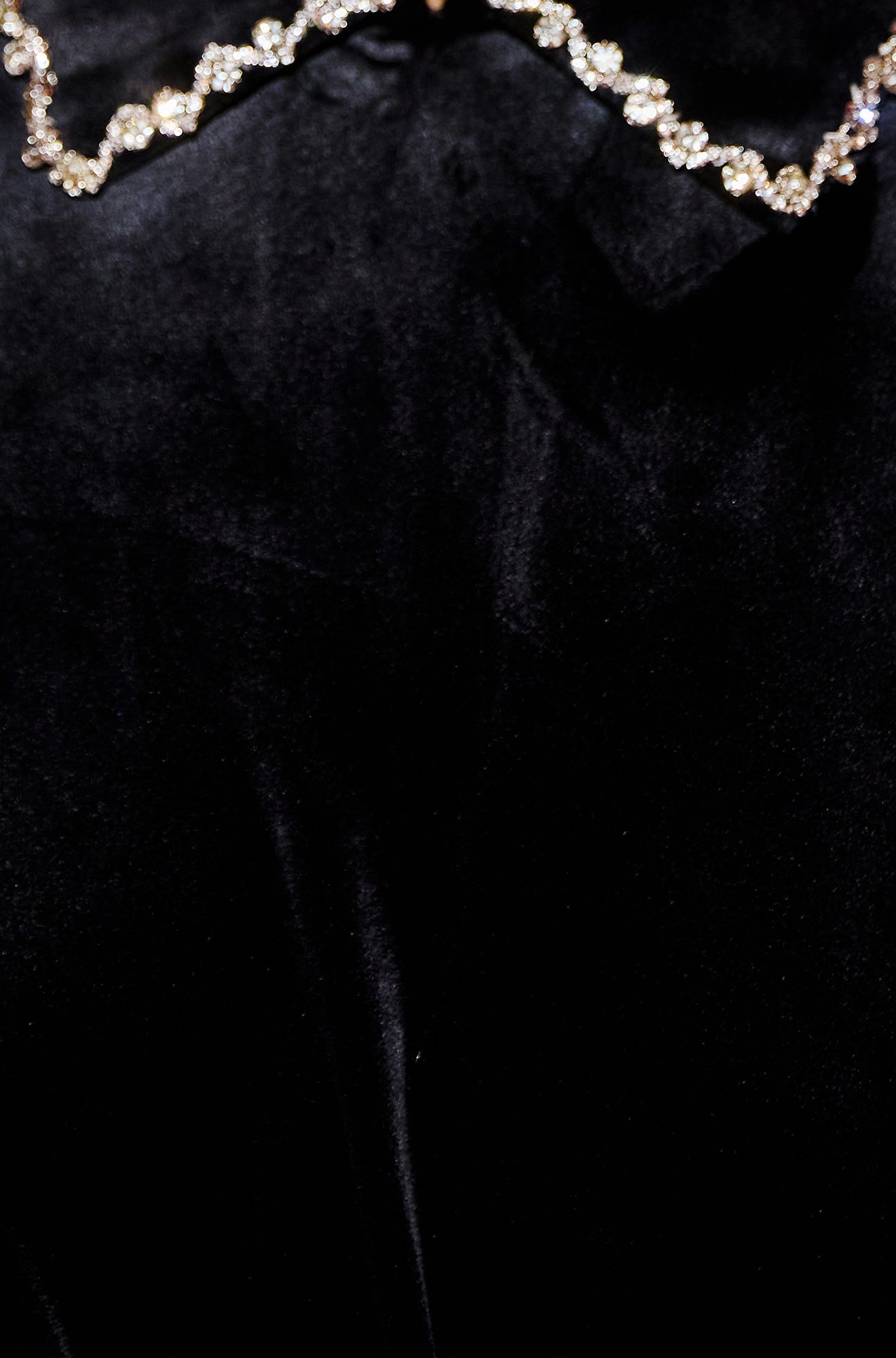 Black Velvet Tunic With Diamante Collar - Sizes 8 to 16