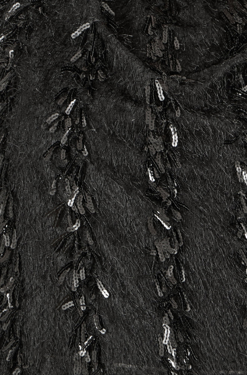 Black Hanging Sequin Long Sleeve Top - Sizes 8 to 16