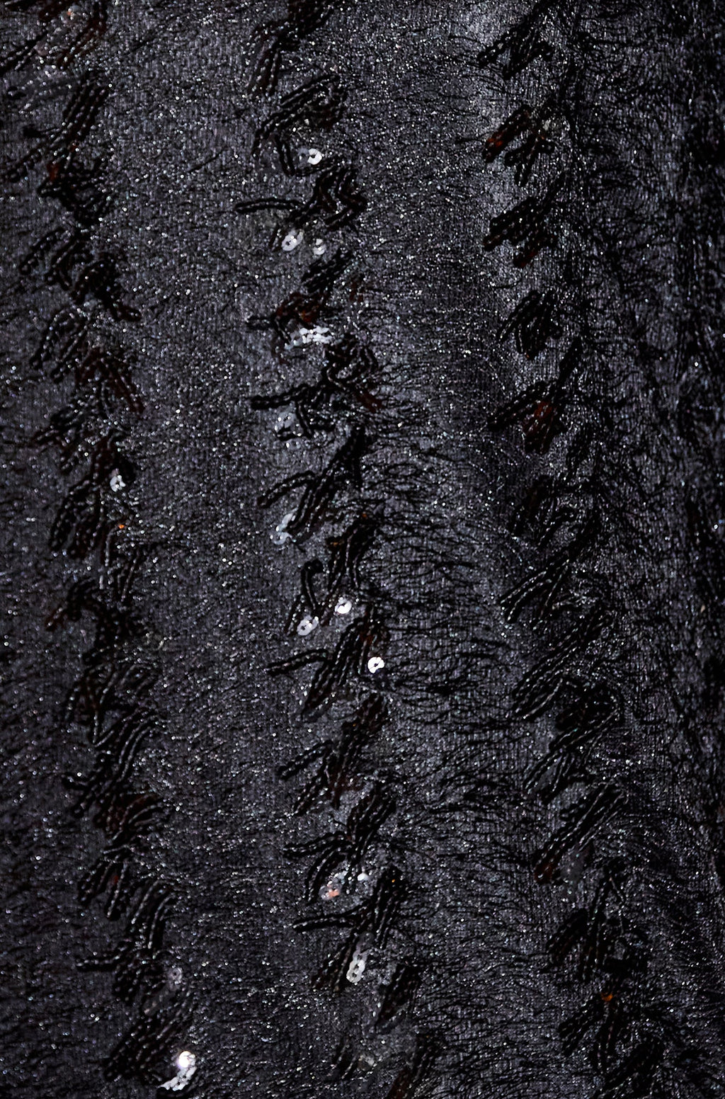 Black Hanging Sequin Tunic With Balloon Sleeves - Sizes 8 to 18