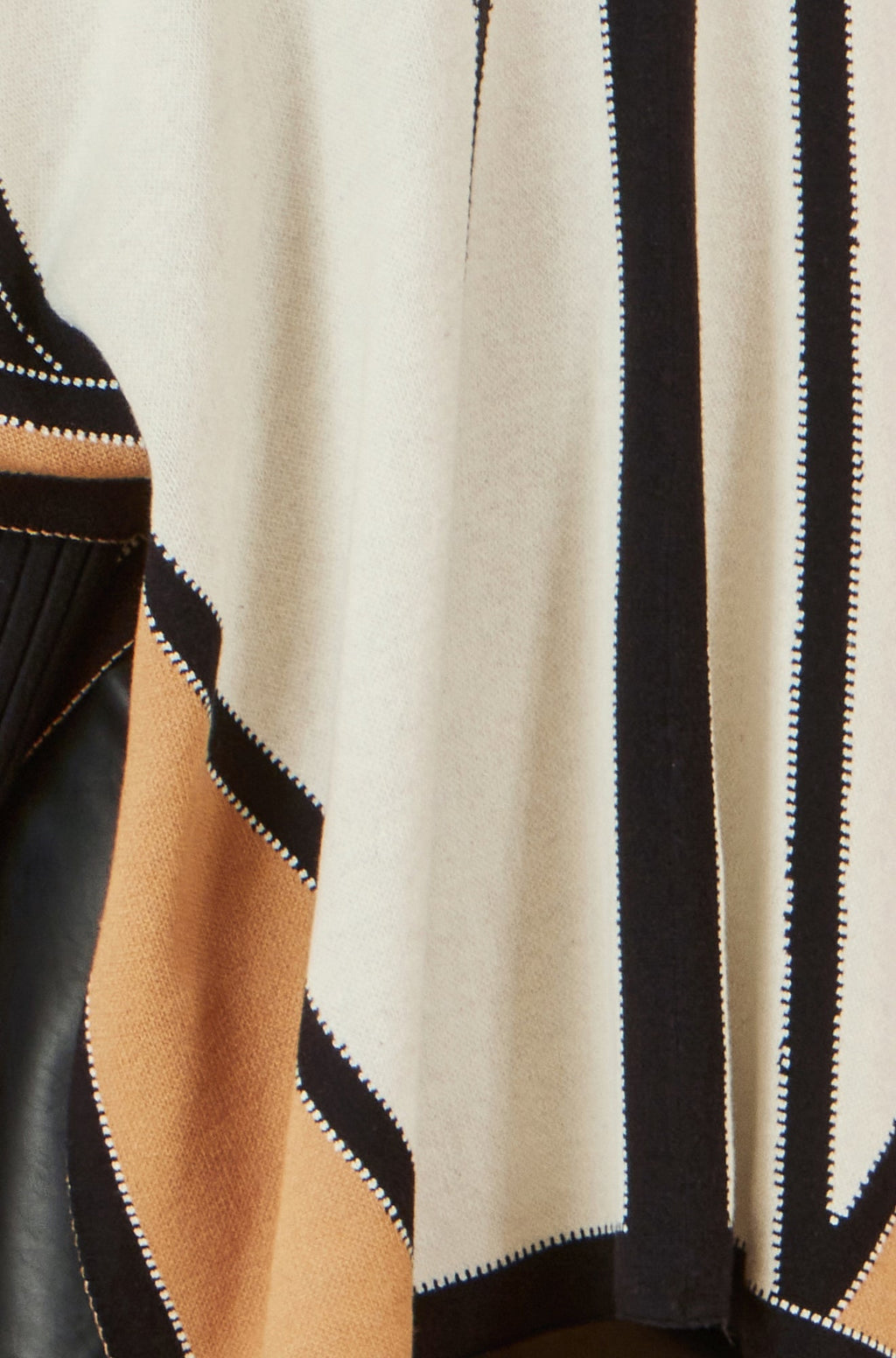 Brown Colour Block Cape