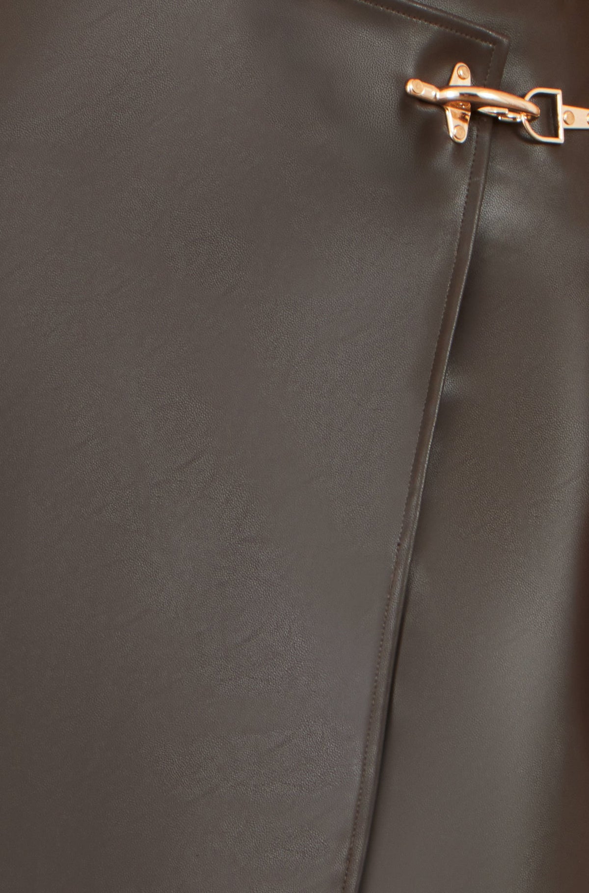Brown Faux Leather Skirt