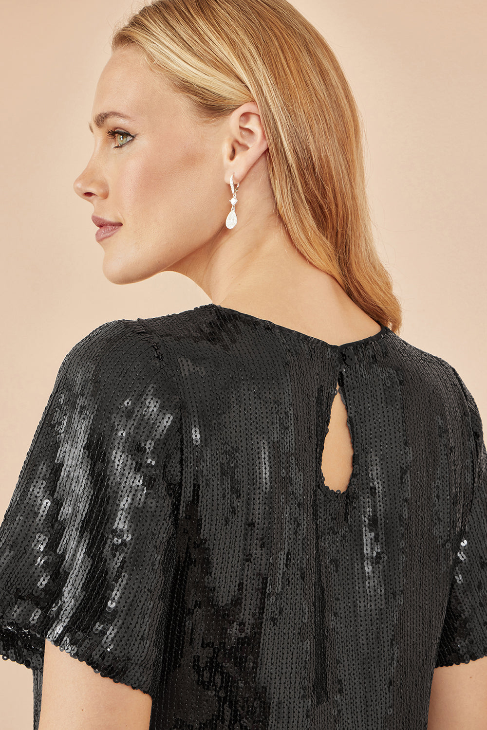 Black Sequin Tassel Dress