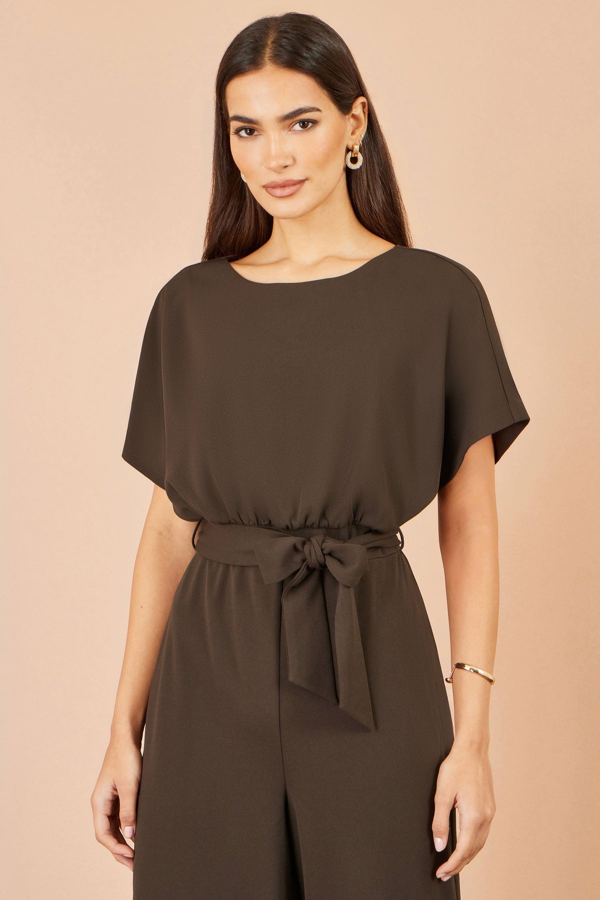 Brown Batwing Jumpsuit