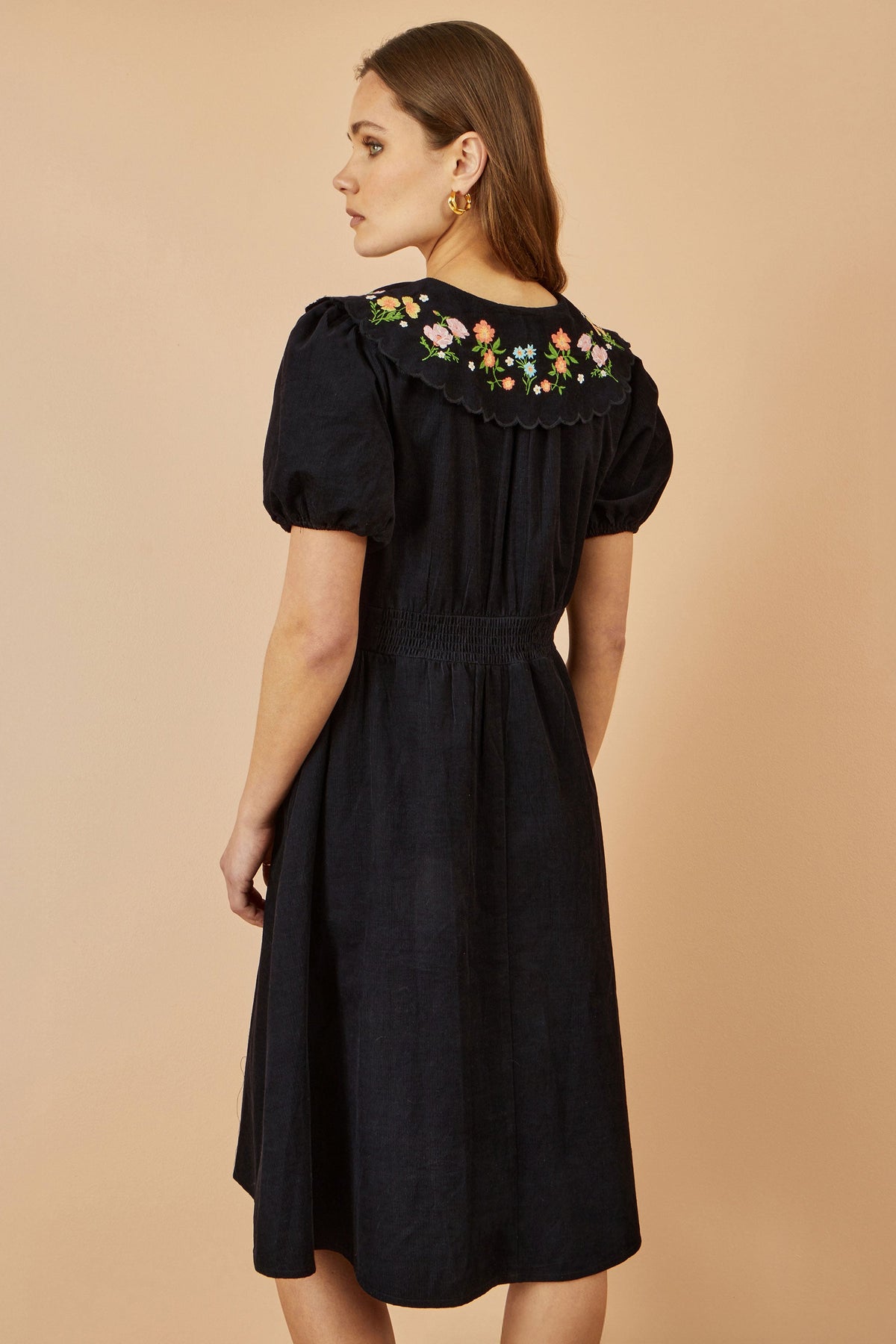 Black Floral Embroidered Dress