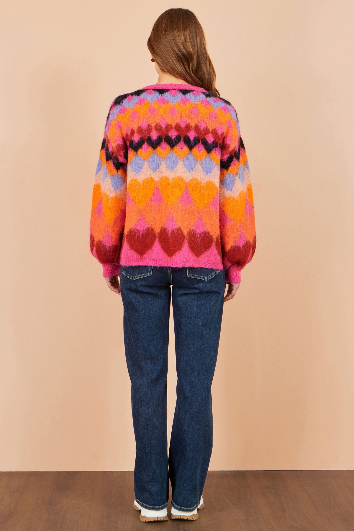 Pink Heart Tie Cardigan
