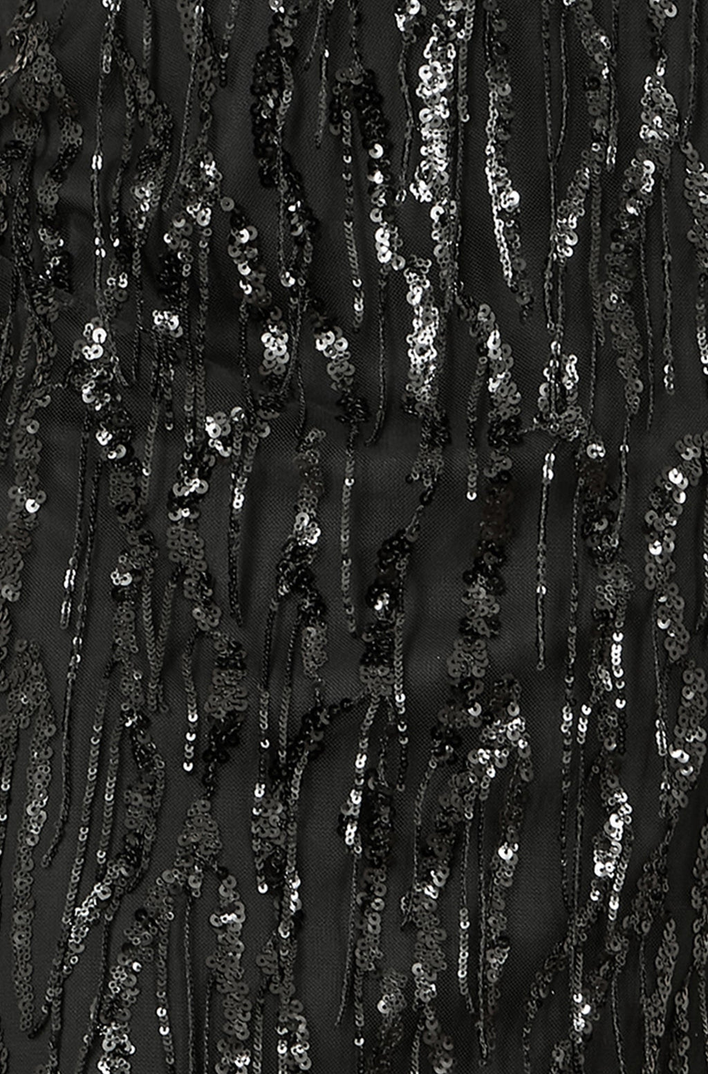 Black Hanging Sequin Fitted Midi Skirt - Sizes 8 to 16