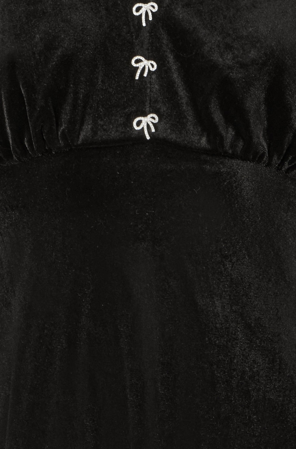 Black Velvet Skater Dress With Diamante Bow Detail - Sizes 8 to 16