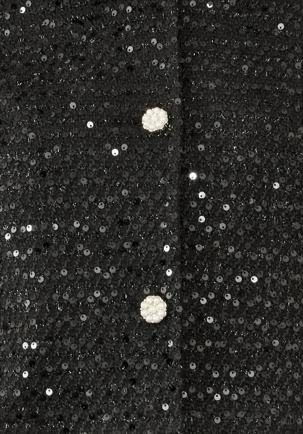 Black Boucle Sequin Jacket With Pearl Buttons - Sizes 8 to 16