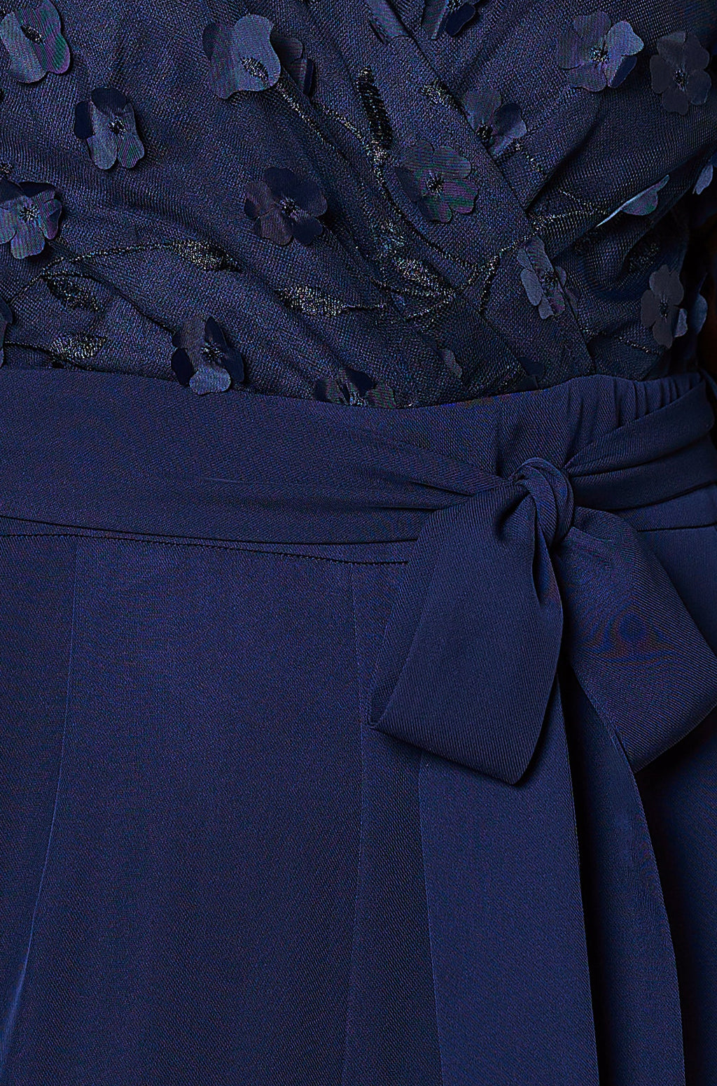 Navy Flower Applique Jumpsuit