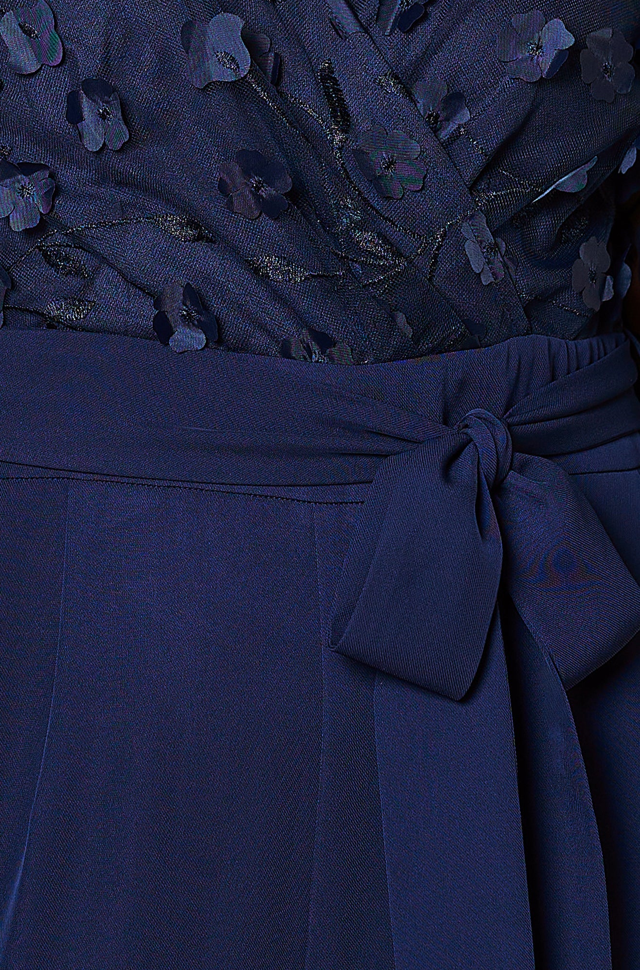 Navy Flower Applique Jumpsuit