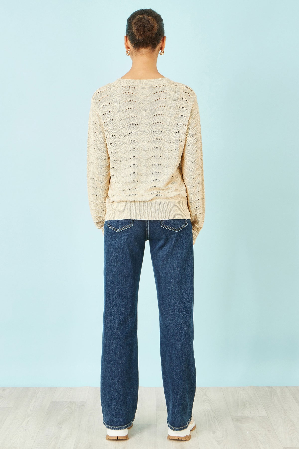 Beige Metallic Wave Jumper