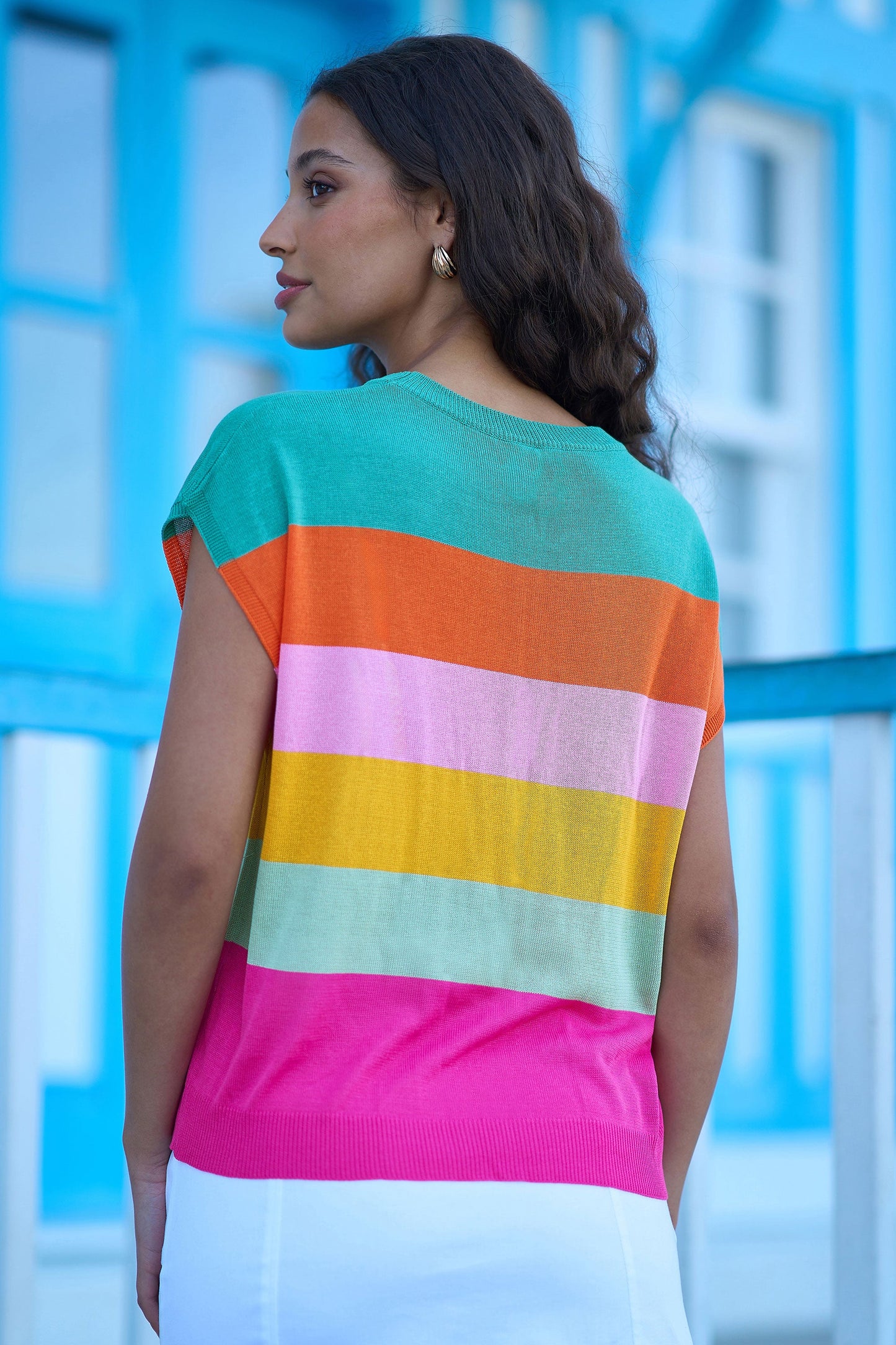Multicolour Block Stripe Relaxed Knitted Top