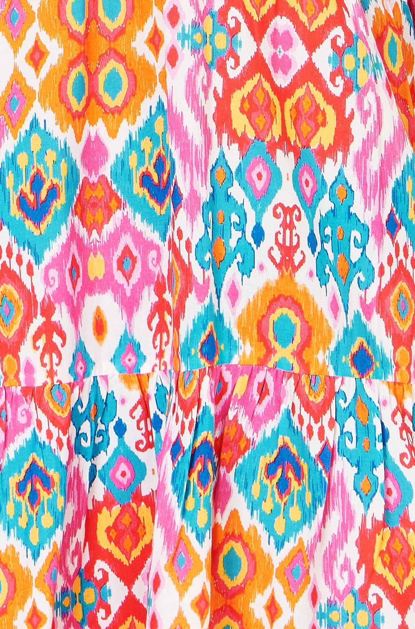 Multicolour Ikat Print Viscose Beach Tunic