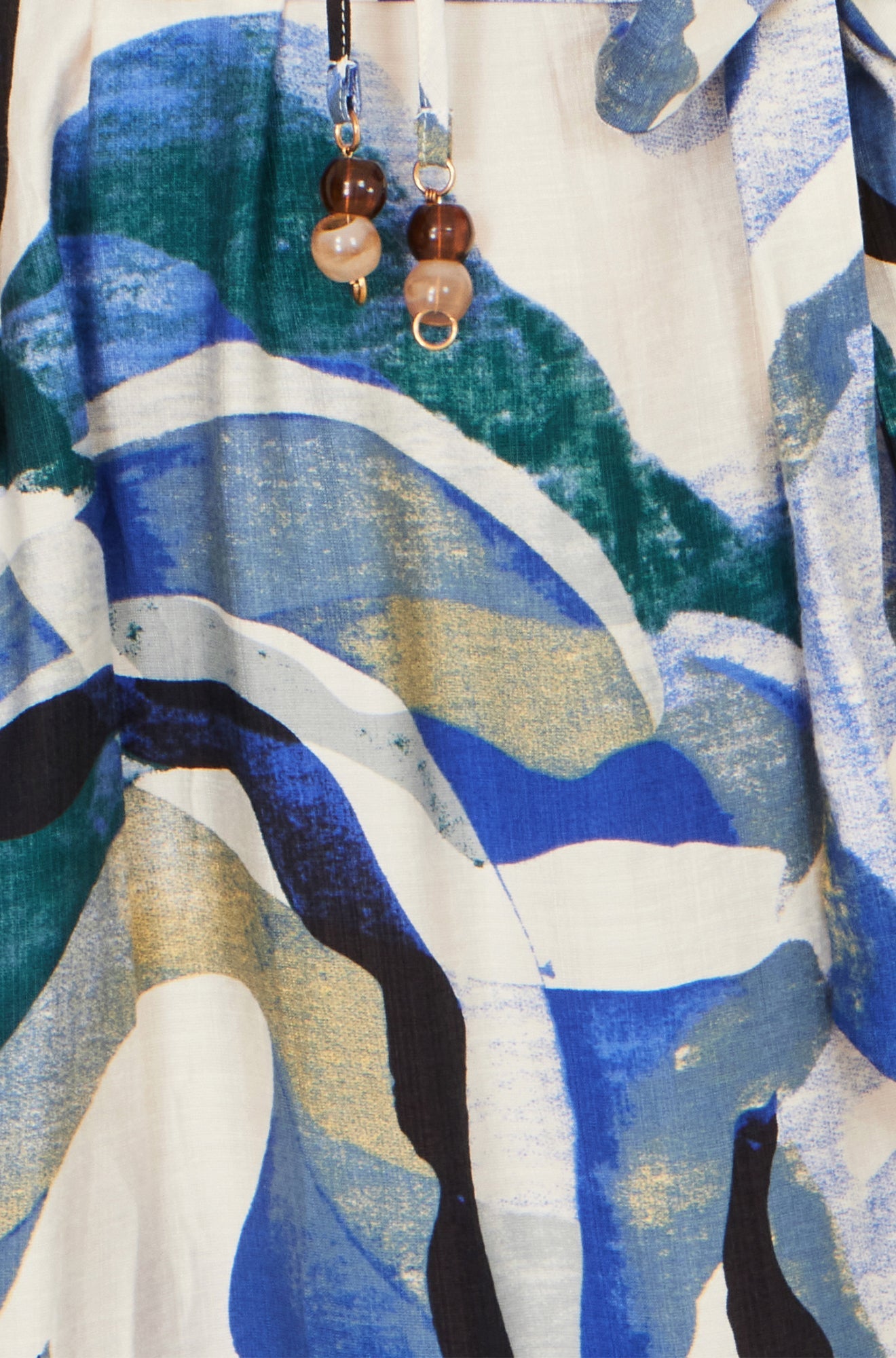 Blue Swirl Print Midi Dress