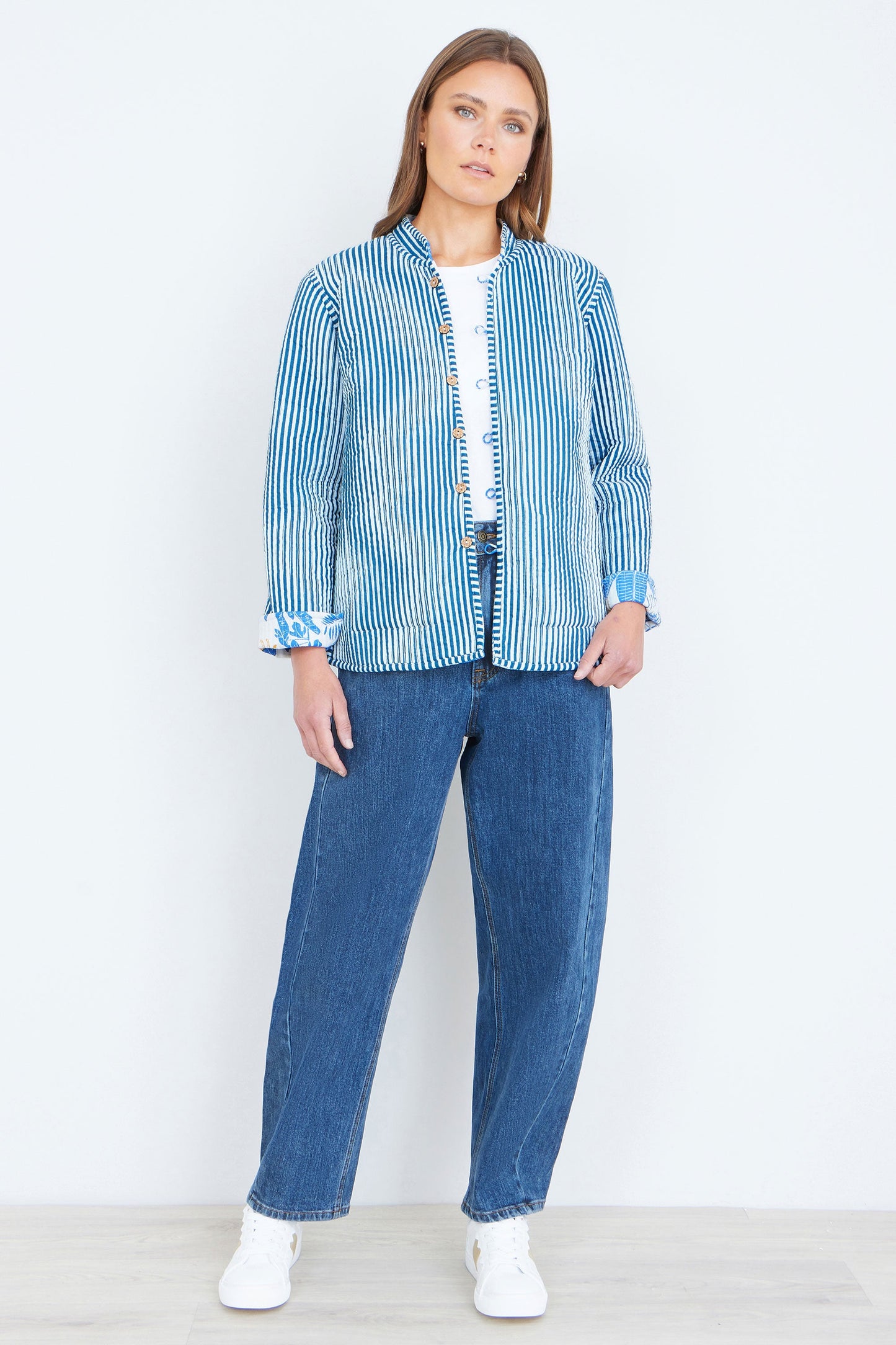Blue Jungle Reversible Cotton Quilted Jacket