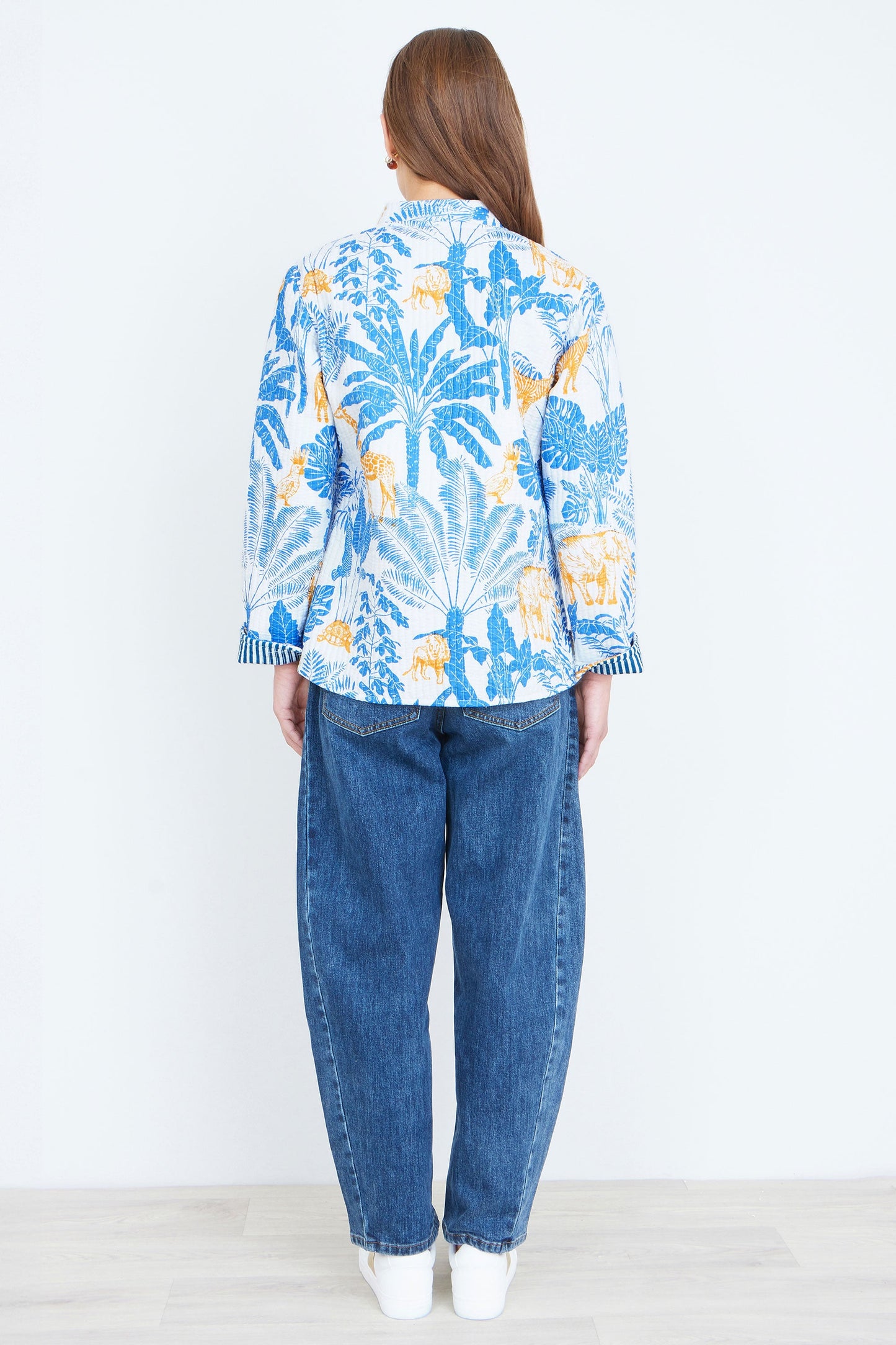 Blue Jungle Reversible Cotton Quilted Jacket