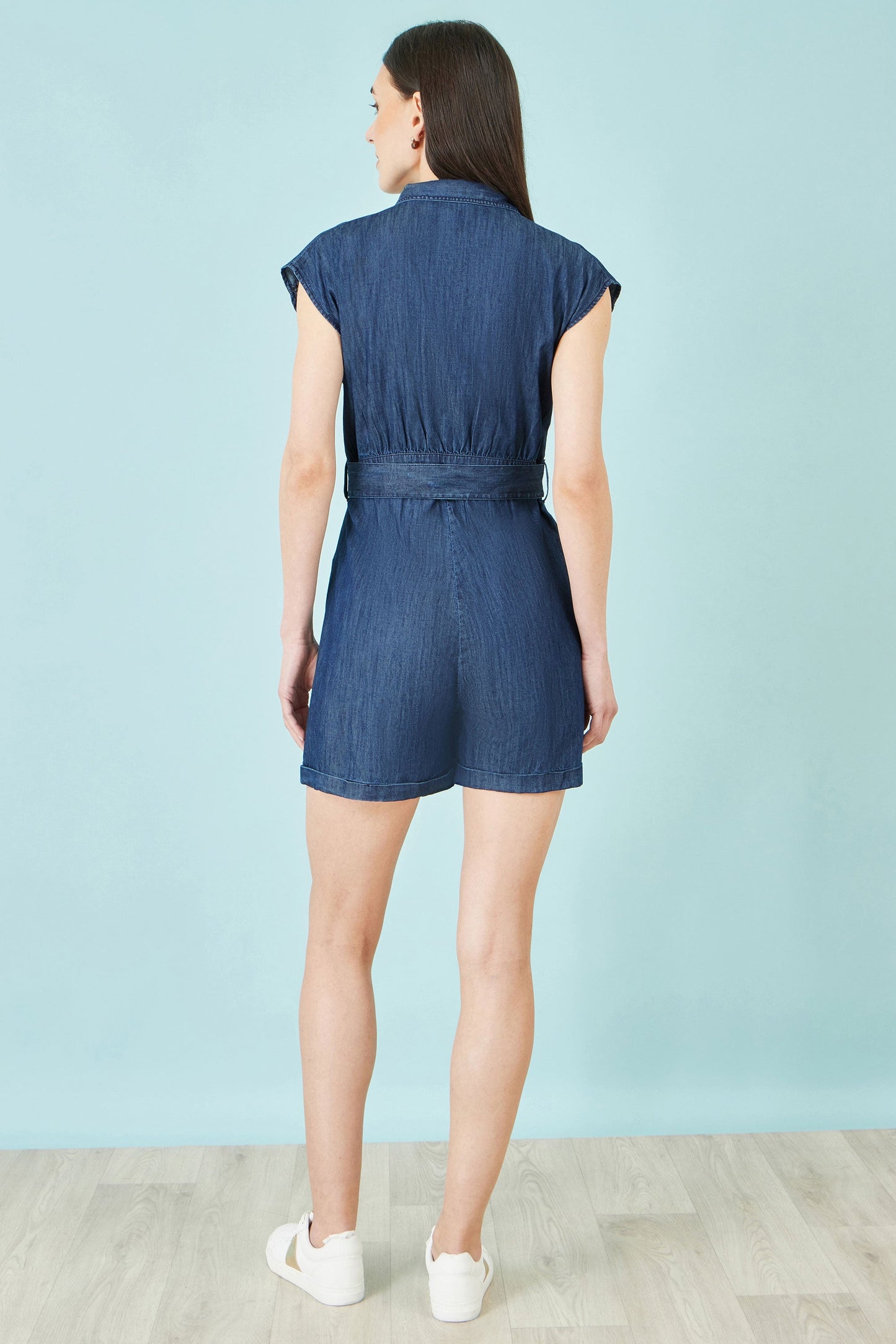 Blue Chambray Cotton Playsuit