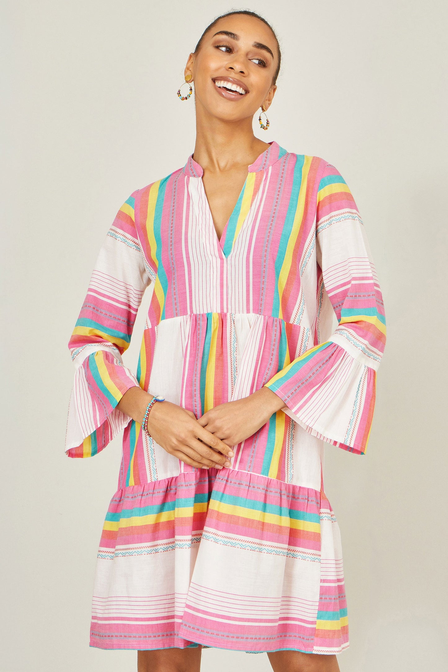 Multicolour Cotton Stripe Tunic