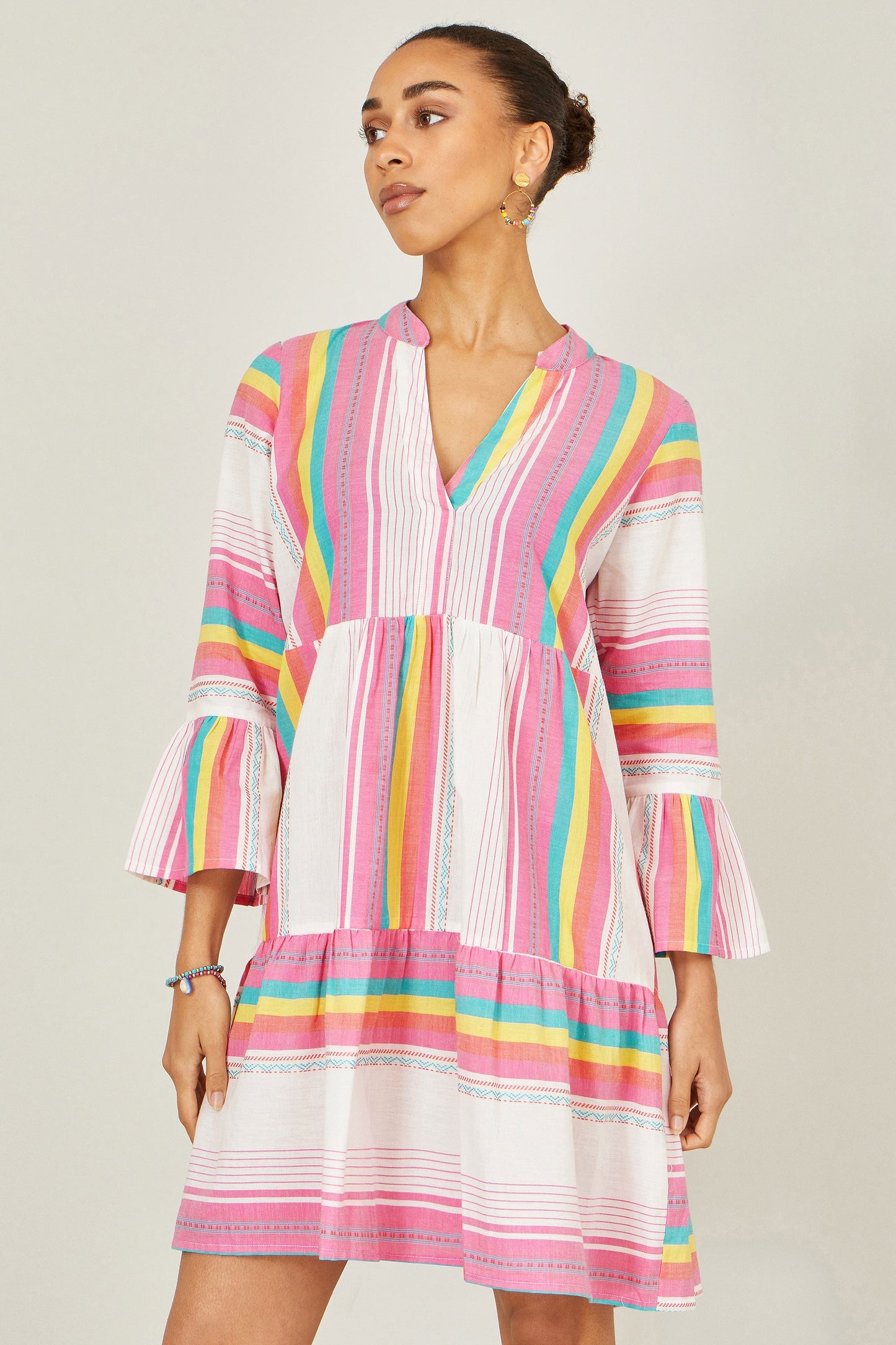 Multicolour Cotton Stripe Tunic
