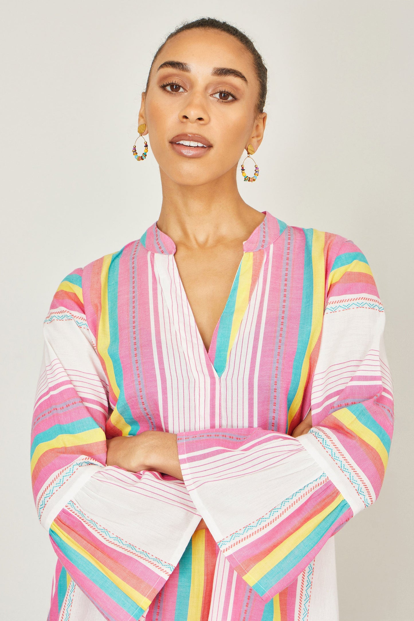 Multicolour Cotton Stripe Tunic